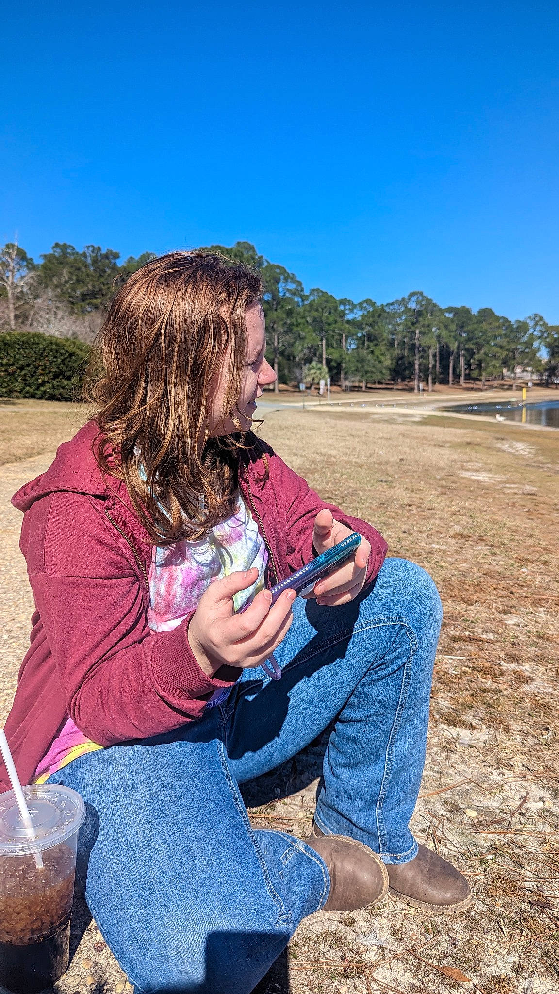 Lena joined the competition — help win amazing prizes! baby, boot, fun, grass, happy, jeans, landscape, leg, leisure, people_in_nature, person, sand, sitting, sky, soil, summer, toddler, tourism, travel, tree
