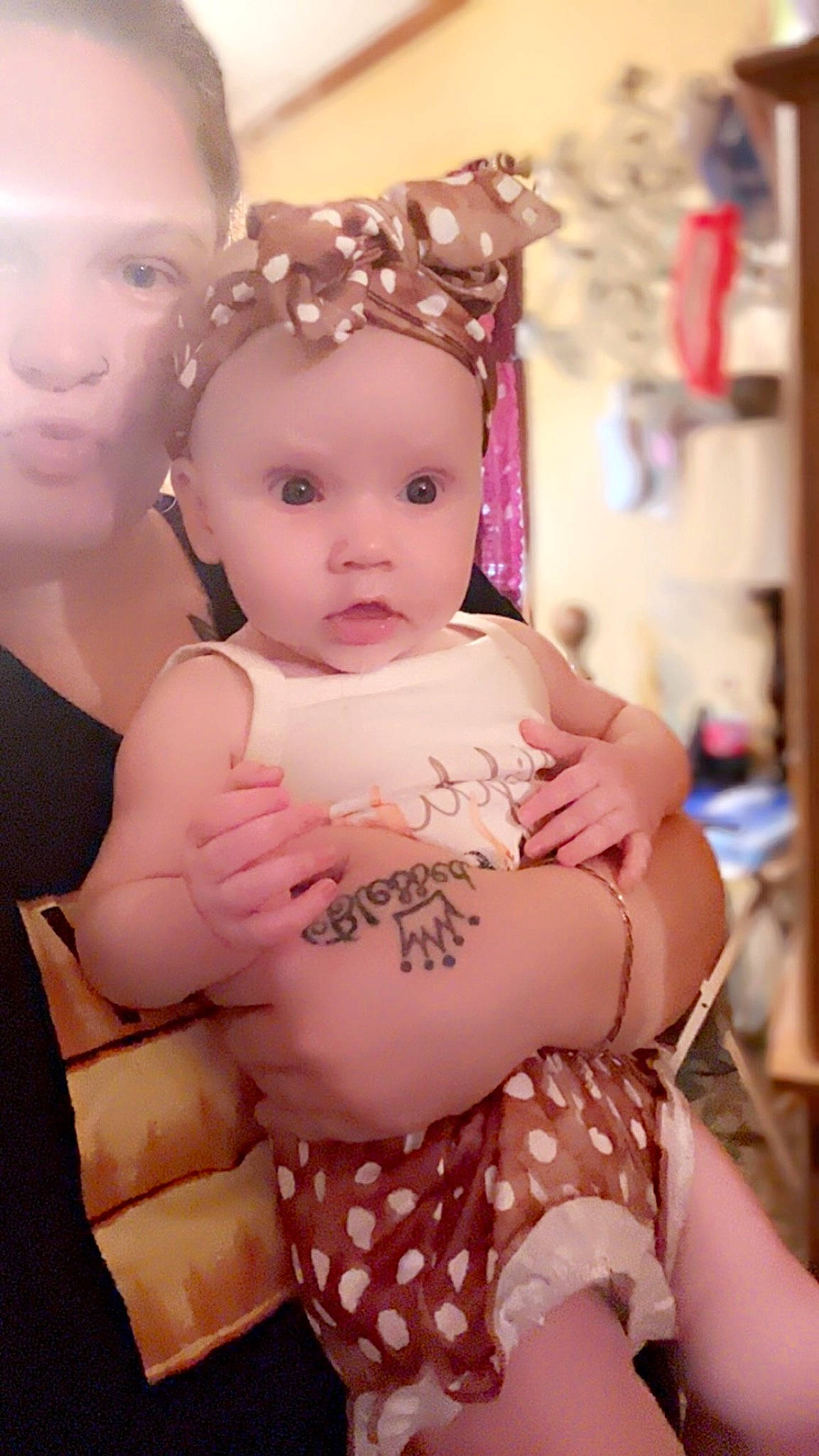 Dixi-rae is registered to the contest to win money with this photo: abdomen, baby, baby_toddler_clothing, cheek, chest, doll, event, eye, eyelash, face, finger, happy, head, headwear, iris, jewellery, person, pink, skin, toddler