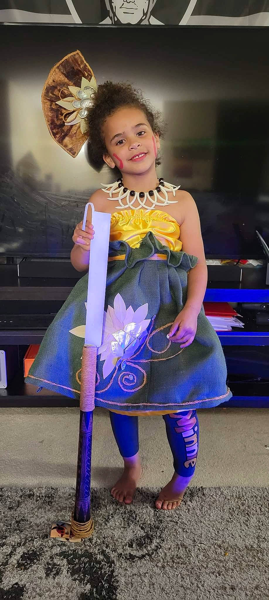 Airahnna is registered to the contest to win money with this photo: blue, child, clothing, dress, electric_blue, event, fashion, fashion_accessory, fashion_design, feather, formal_wear, fun, happy, human_leg, jewellery, joy, necklace, person, purple, smile