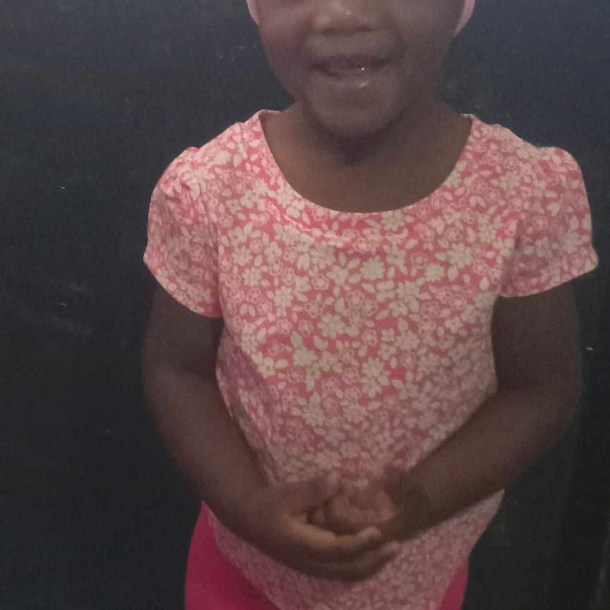 Kar'Drea is registered to the contest to win money with this photo: bonnet, cap, child, clothing, face, female, footwear, girl, happy, hat, head, pants, person, photography, portrait, shoe, shorts, smile, standing, t_shirt