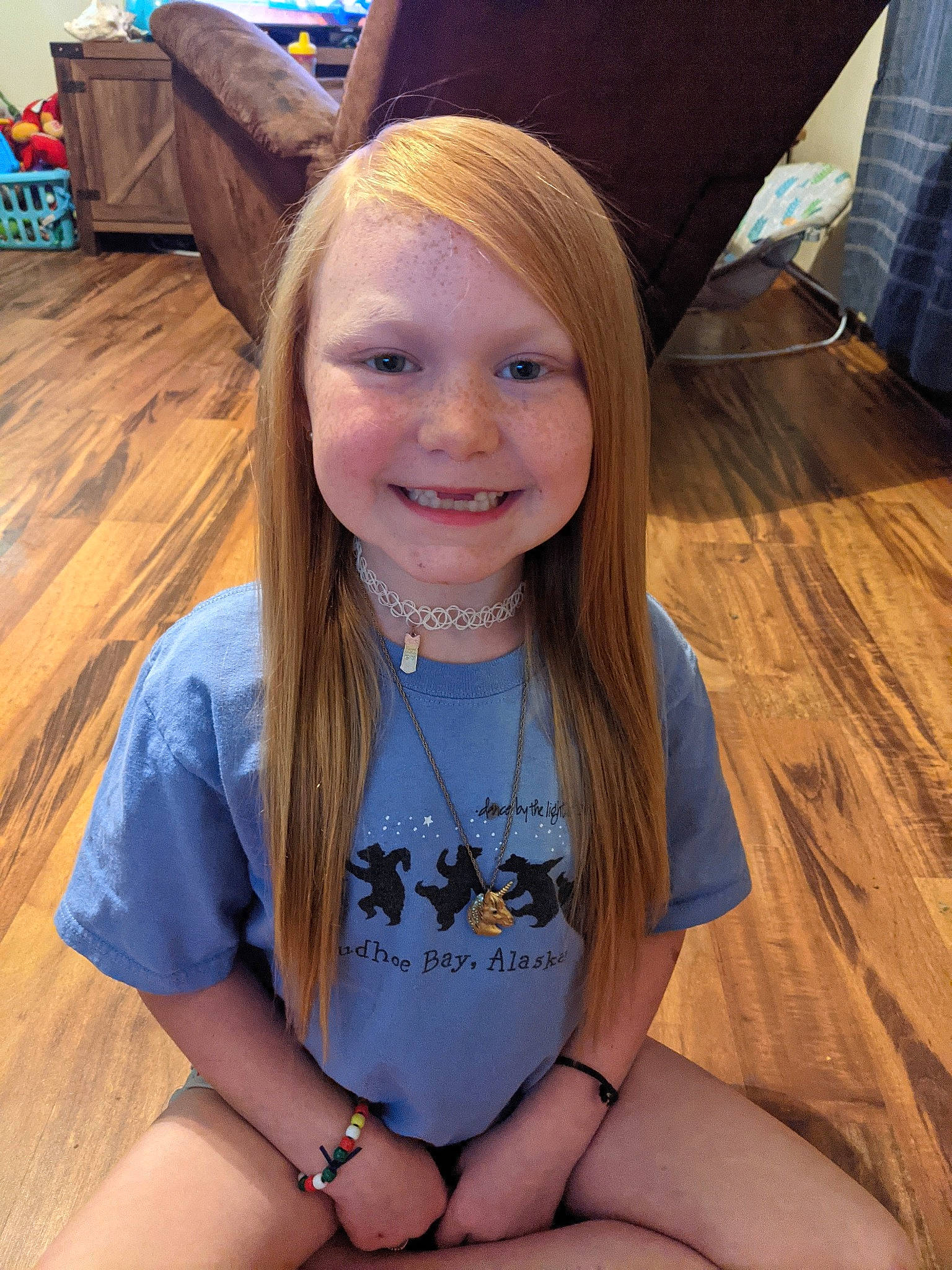 Zayleigh joined the competition — help win amazing prizes! blond, chair, electric_blue, finger, floor, flooring, fun, happy, hardwood, iris, joy, leisure, long_hair, people, person, skin, smile, thigh, toddler, varnish