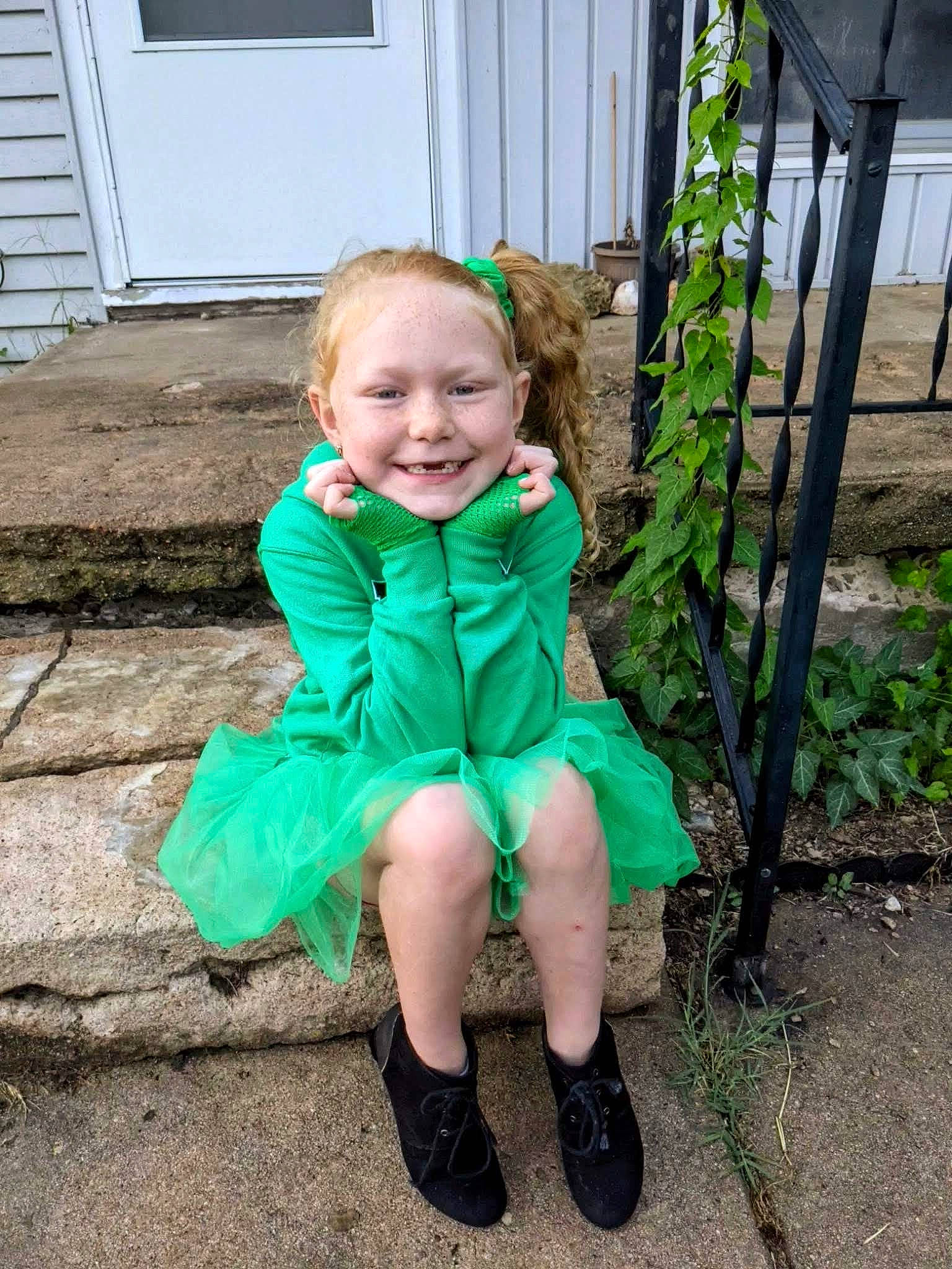 Zayleigh joined the competition — help win amazing prizes! baby, baby_toddler_clothing, child, door, dress, electric_blue, fence, footwear, fun, grass, grass_family, happy, joy, pattern, people_in_nature, person, plant, sandal, smile, toddler