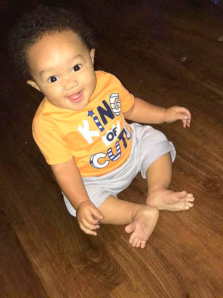 Kb Jr joined the competition — help win amazing prizes! baby, baby_toddler_clothing, cheek, child, crawling, floor, flooring, hardwood, leg, person, play, sitting, skin, smile, standing, t_shirt, toddler, wood, wood_flooring