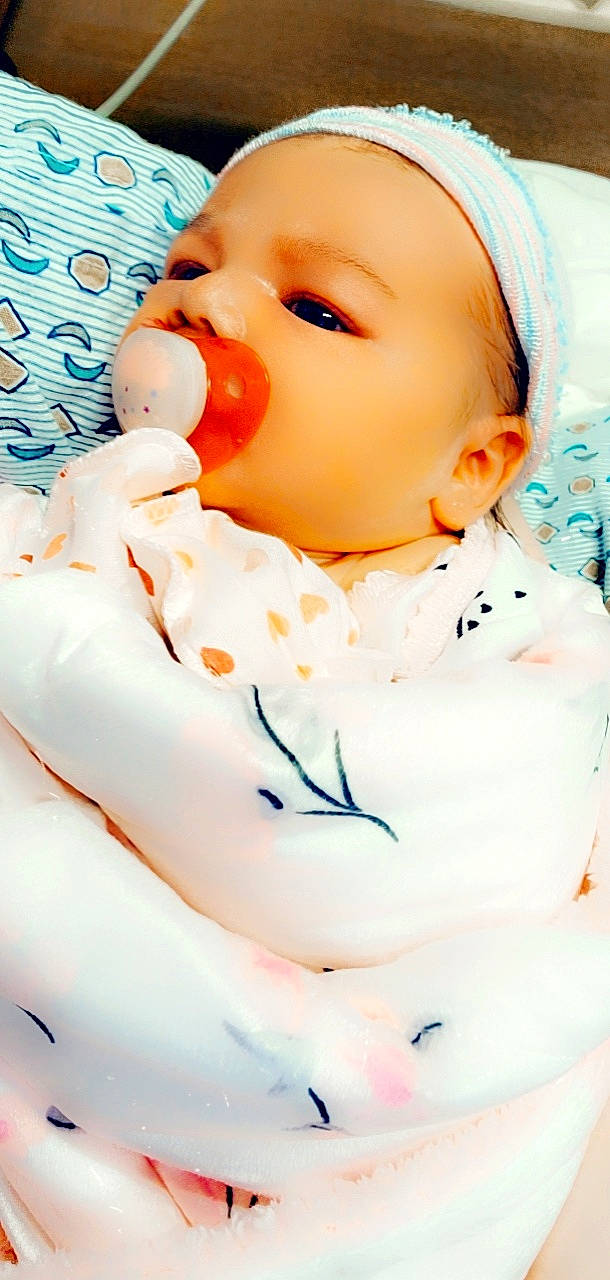 Mazikeen joined the competition — help win amazing prizes! baby, baby_toddler_clothing, cheek, child, collar, comfort, eyelash, face, happy, human, lip, mouth, nose, orange, peach, person, pink, skin, sleeve, toddler