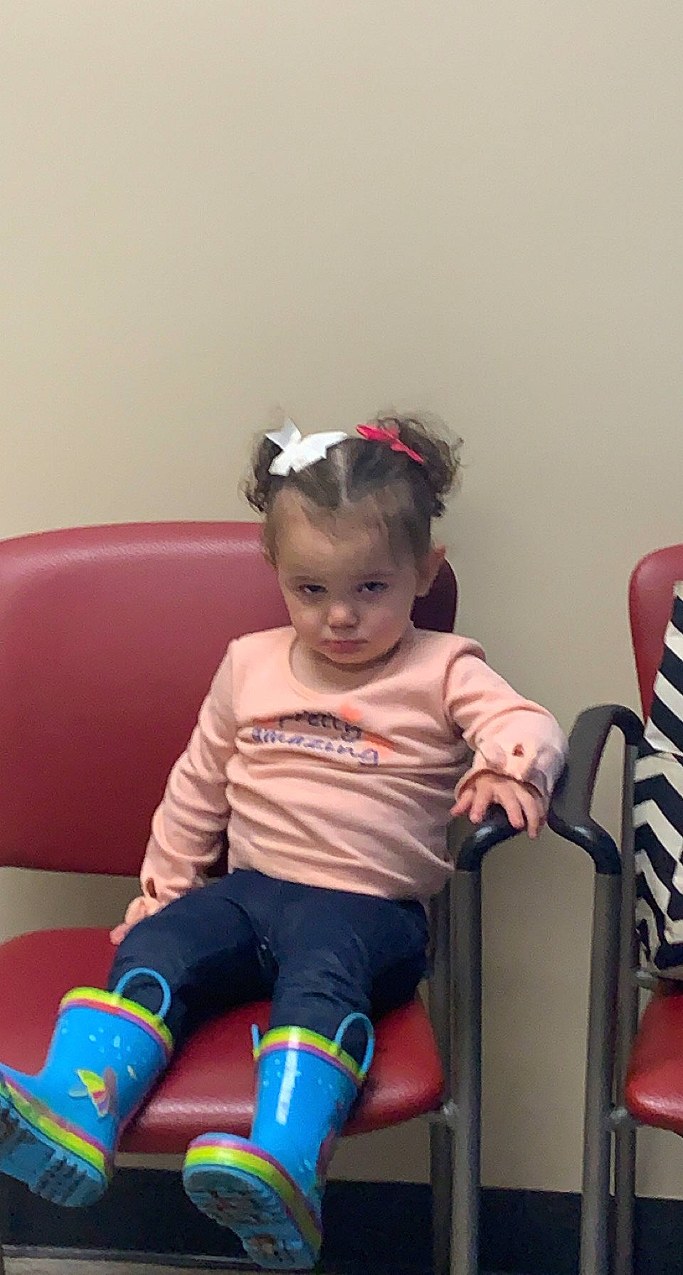 Norah joined the competition — help win amazing prizes! arm, baby_playing_with_toys, baby_toddler_clothing, chair, child, comfort, fun, furniture, happy, human_leg, knee, lap, leisure, person, room, sitting, sock, standing, t_shirt, thigh