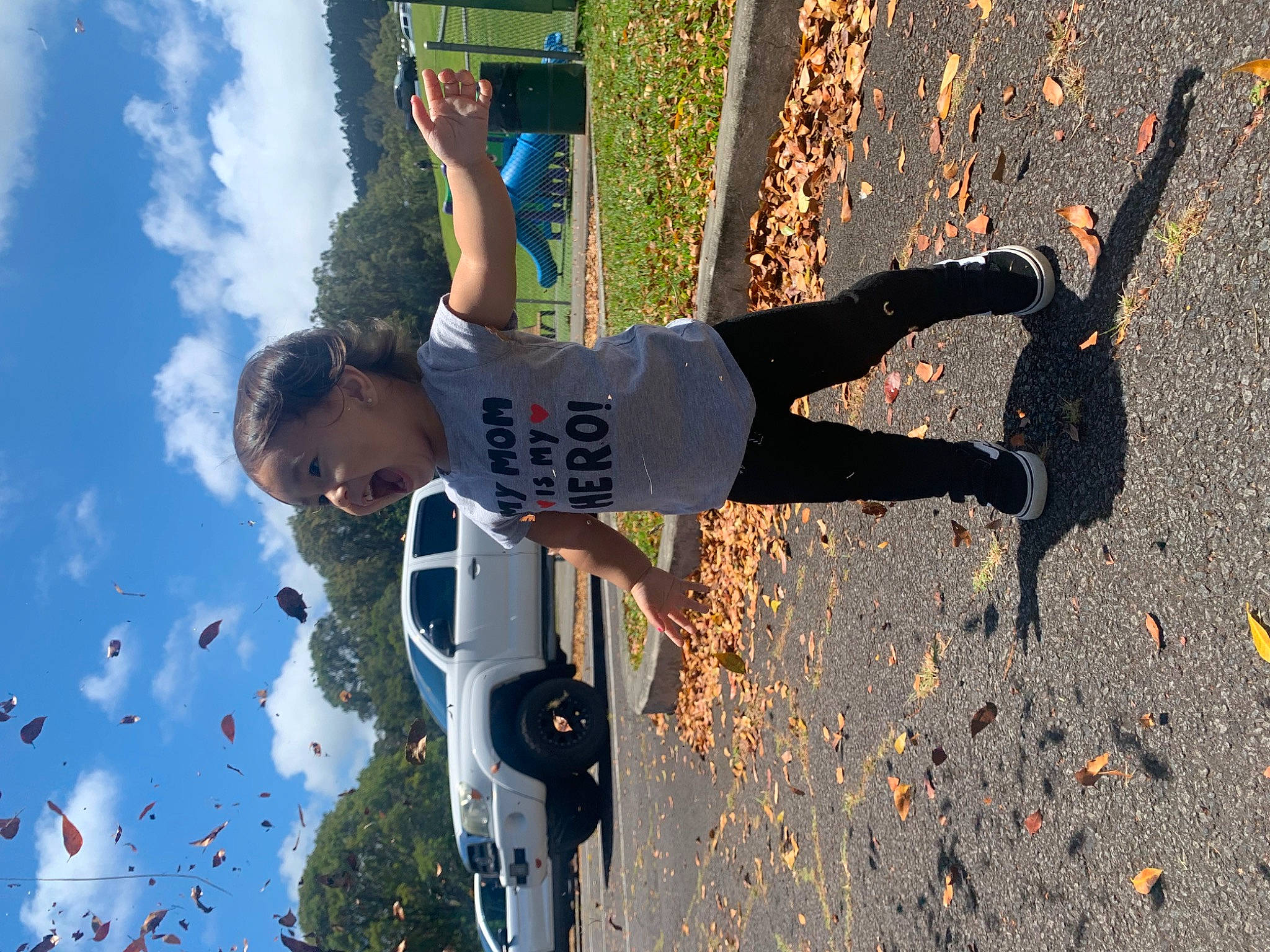 Bailey joined the competition — help win amazing prizes! asphalt, cloud, fun, happy, landscape, leisure, light, people_in_nature, person, plant, recreation, reflection, road, road_surface, shadow, sky, soil, t_shirt, tints_and_shades, tree