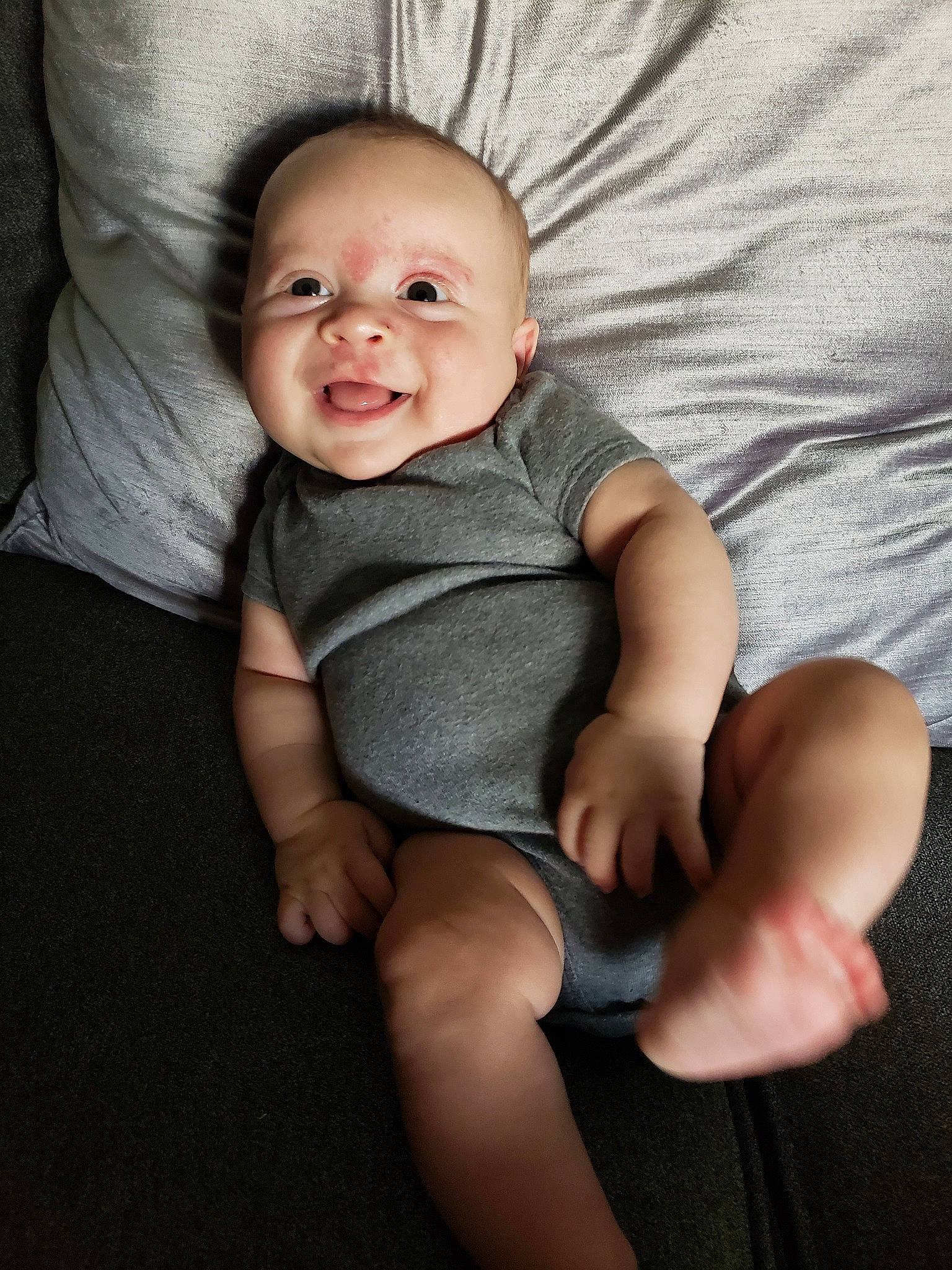 Alaric joined the competition — help win amazing prizes! arm, baby, cheek, child, face, head, leg, person, sitting, skin, smile, toddler