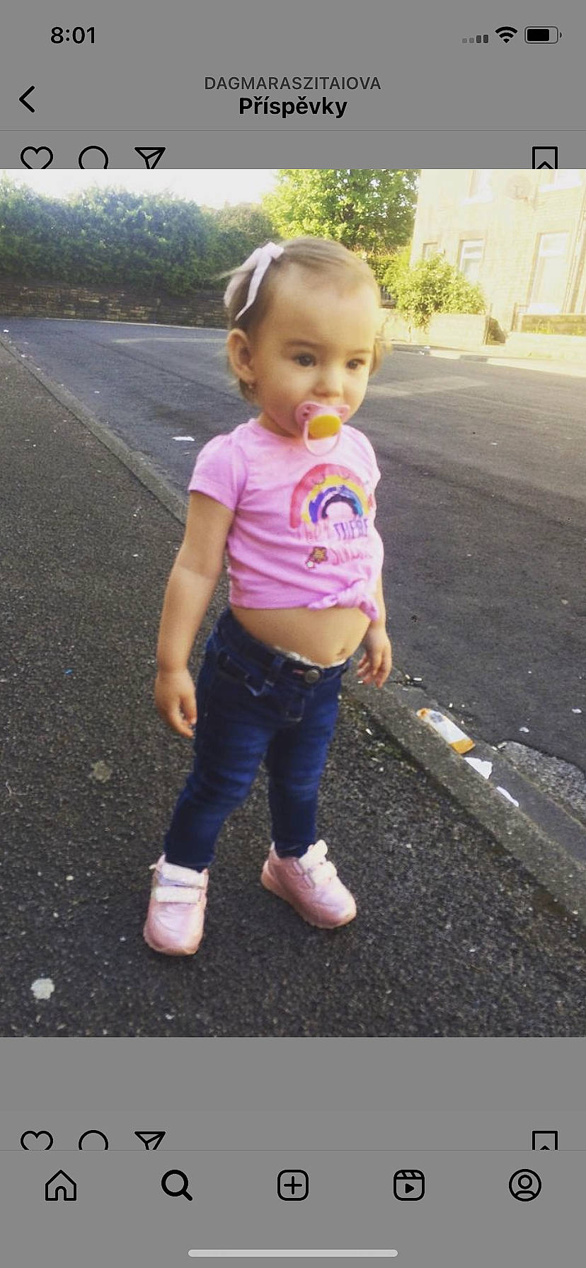 Elizabeth Rose joined the competition — help win amazing prizes! asphalt, baby, baby_toddler_clothing, child, denim, face, grass, hair, happy, head, leisure, person, pink, plant, recreation, road_surface, sleeve, smile, t_shirt, toddler