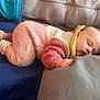 baby, blanket, child, clothing, couch, cozy, cute, furniture, indoors, infant, nap, peaceful, person, pillow, portrait, rest, sleeping, socks, soft, warm