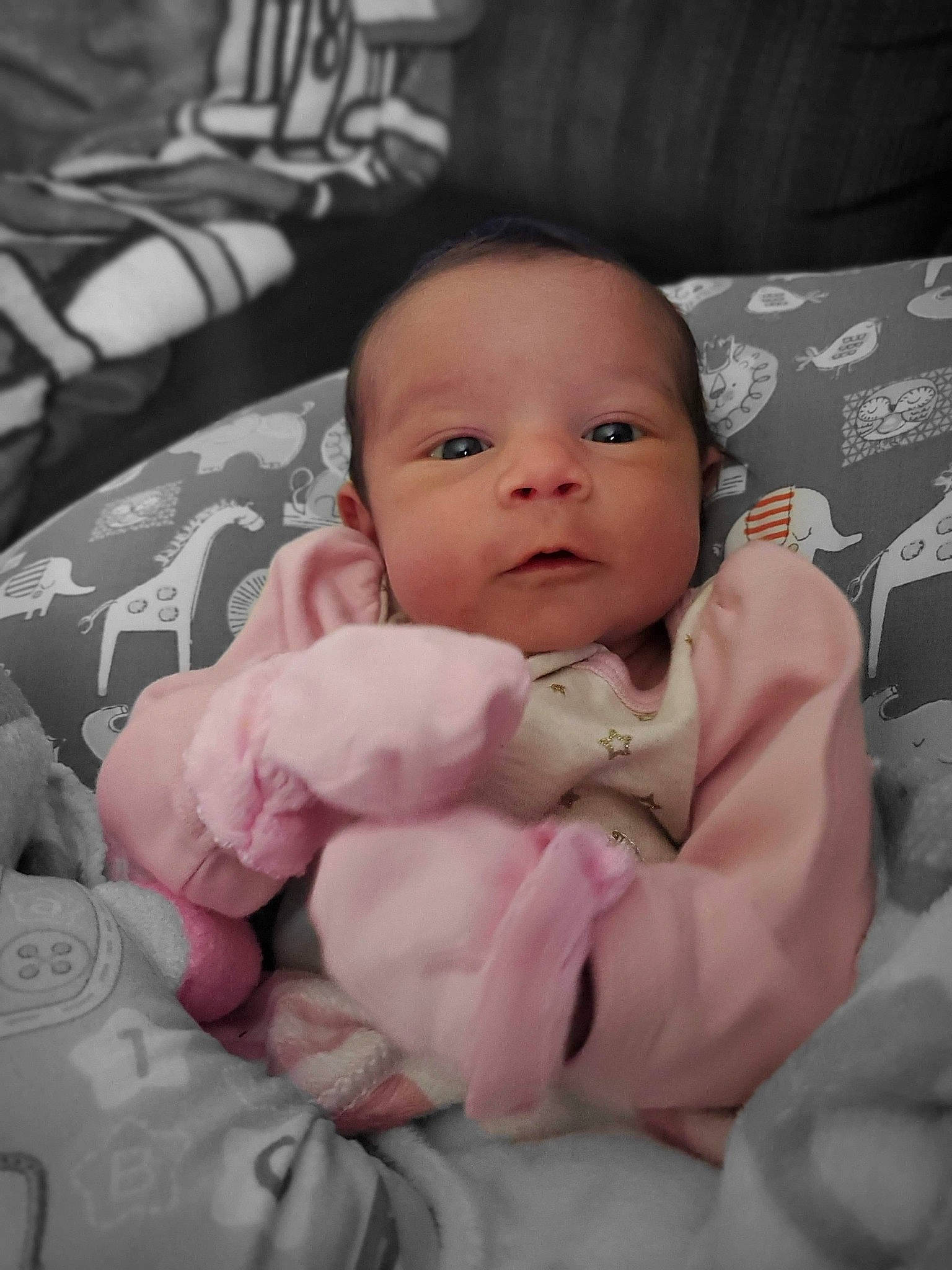 Kora joined the competition — help win amazing prizes! baby, baby_products, bedtime, cheek, child, eye, face, head, iris, lip, mouth, nose, person, pink, skin, toddler