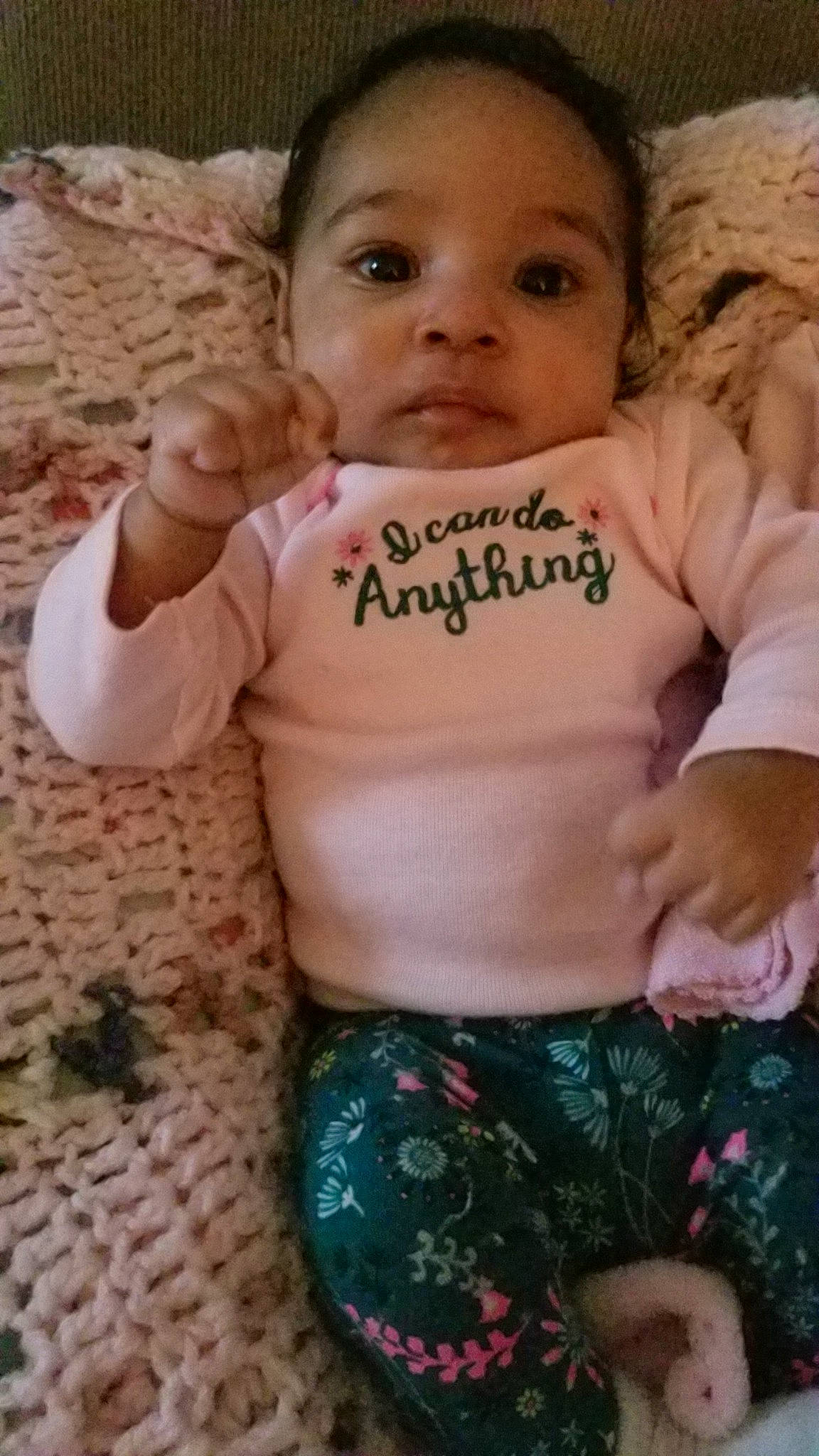 Shaylynn is registered to the contest to win money with this photo: abdomen, arm, cheek, child, day, eye, finger, girl, hand, head, infant, iris, mouth, nose, person, play, product, sitting, skin, toddler