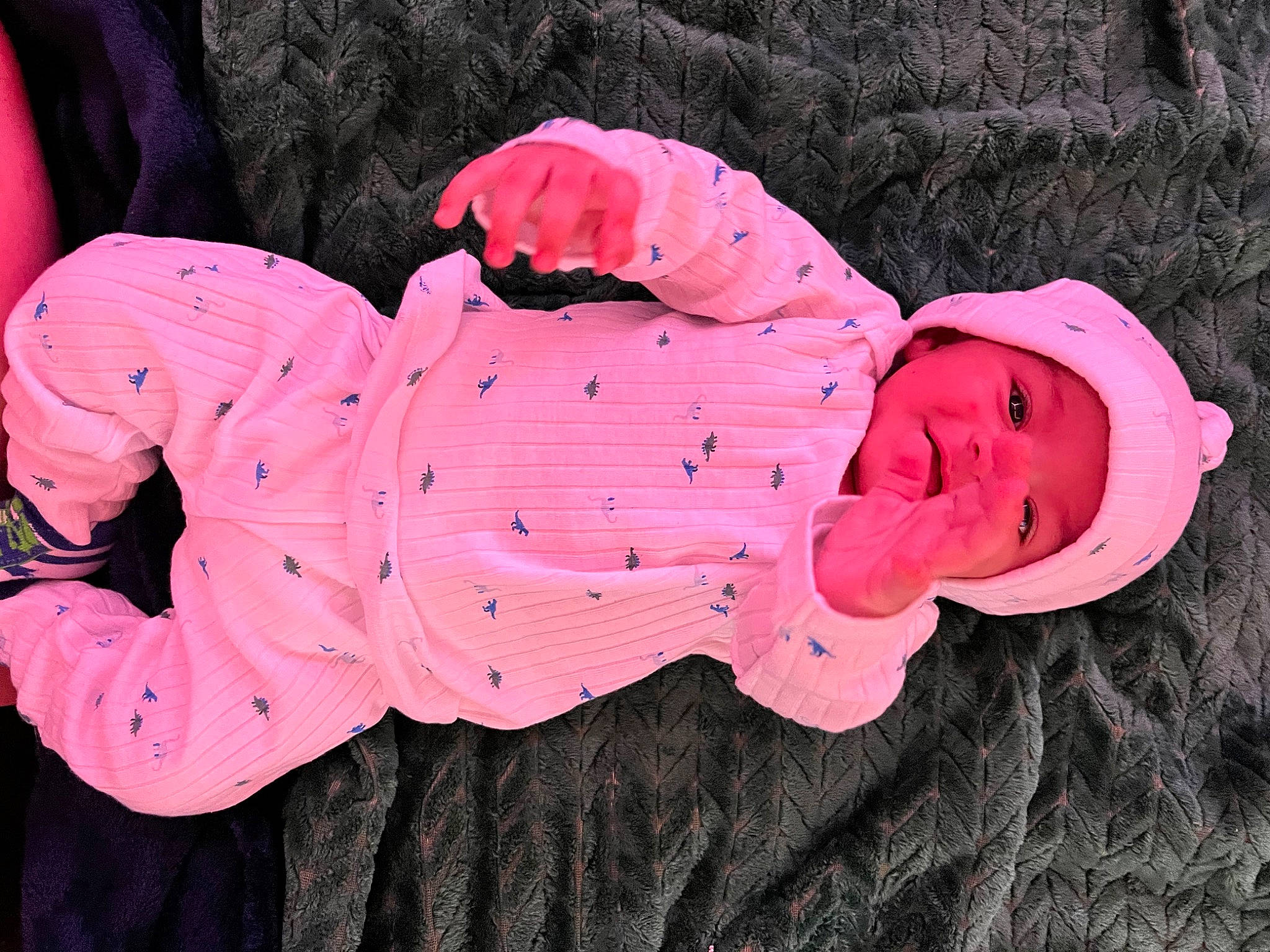 Tjj is registered to the contest to win money with this photo: baby, baby_toddler_clothing, cap, carmine, costume_hat, fashion_accessory, font, fur, hair_accessory, hat, headpiece, headwear, linens, magenta, pattern, peach, person, personal_protective_equipment, petal, pink