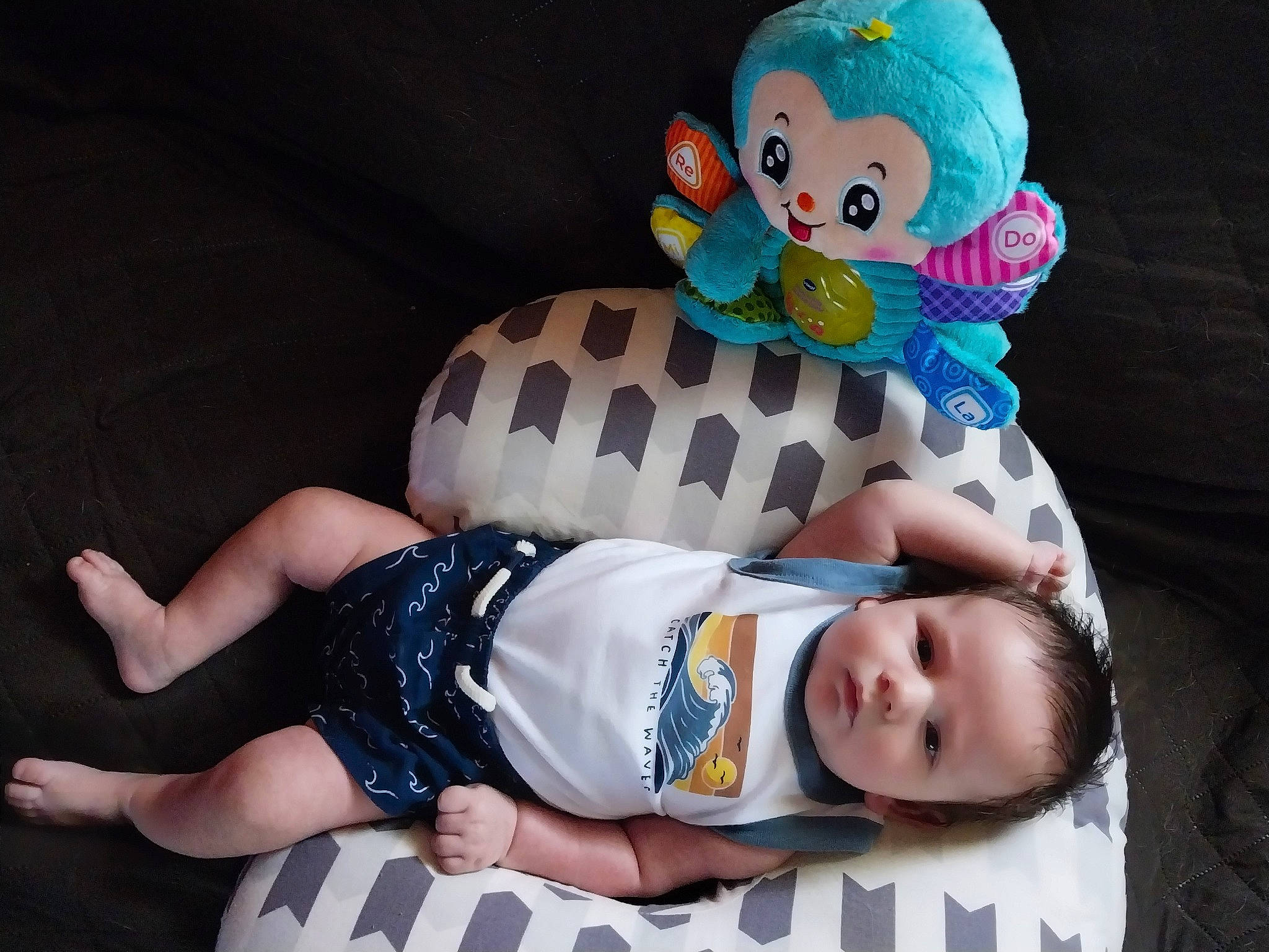 Ledger is registered to the contest to win money with this photo: baby, baby_products, baby_safety, baby_sleeping, baby_toddler_clothing, child, comfort, doll, fun, happy, headgear, linens, pattern, person, sitting, sleeve, sock, stuffed_toy, textile, toddler