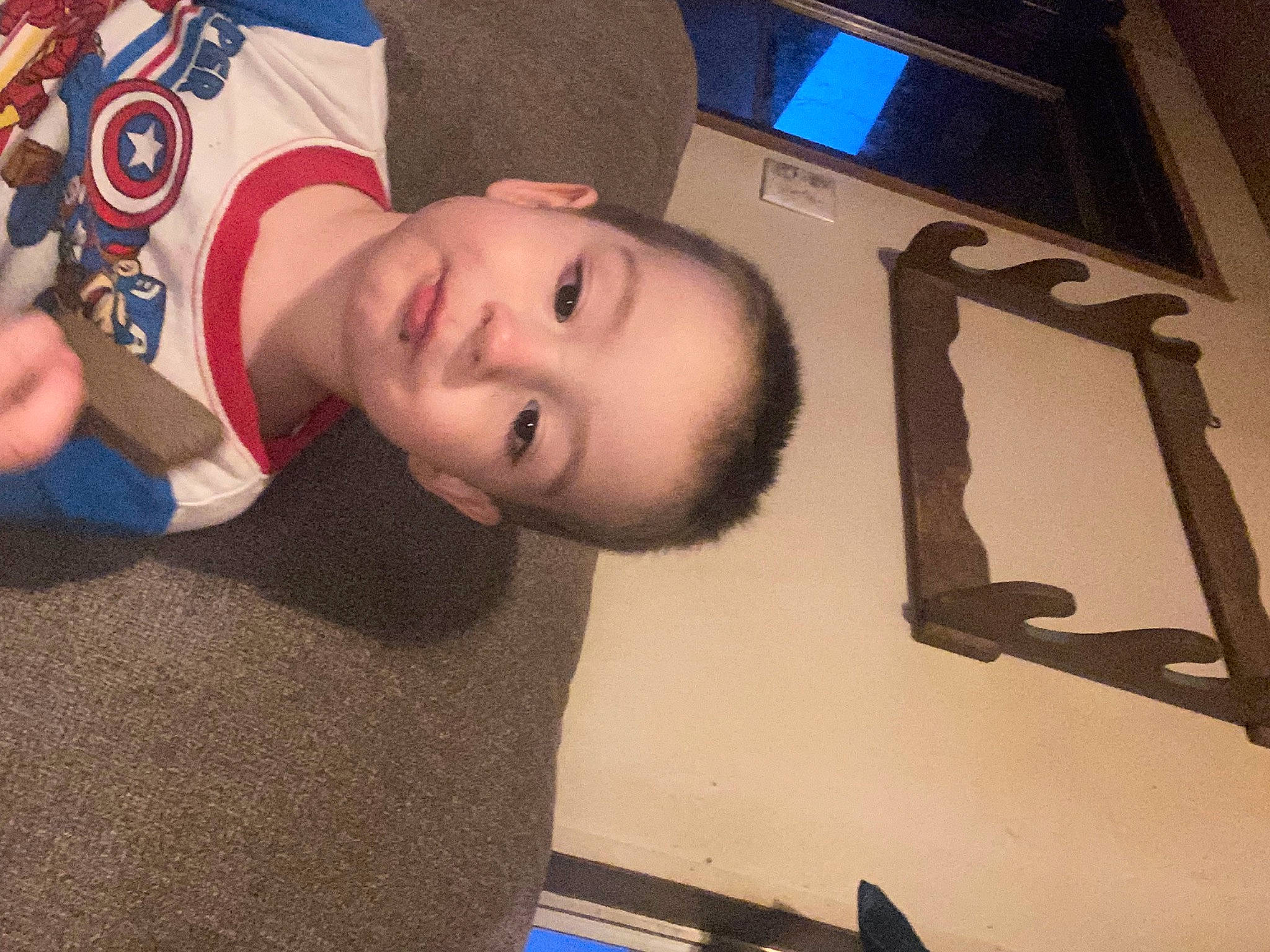 James is registered to the contest to win money with this photo: baby, blue, cheek, chin, cool, electric_blue, eye, eyebrow, flash_photography, fun, hat, mouth, nose, person, room, toddler, visual_arts, window, wood