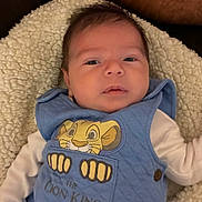 Julien participe au concours pour gagner de l'argent avec cette photo : apparel, arm, baby, blanket, blue_clothing, child, closeup, comfort, cute, face, human, indoors, infant, lion_king, lying_down, newborn, portrait, sleepy, soft_texture, warm