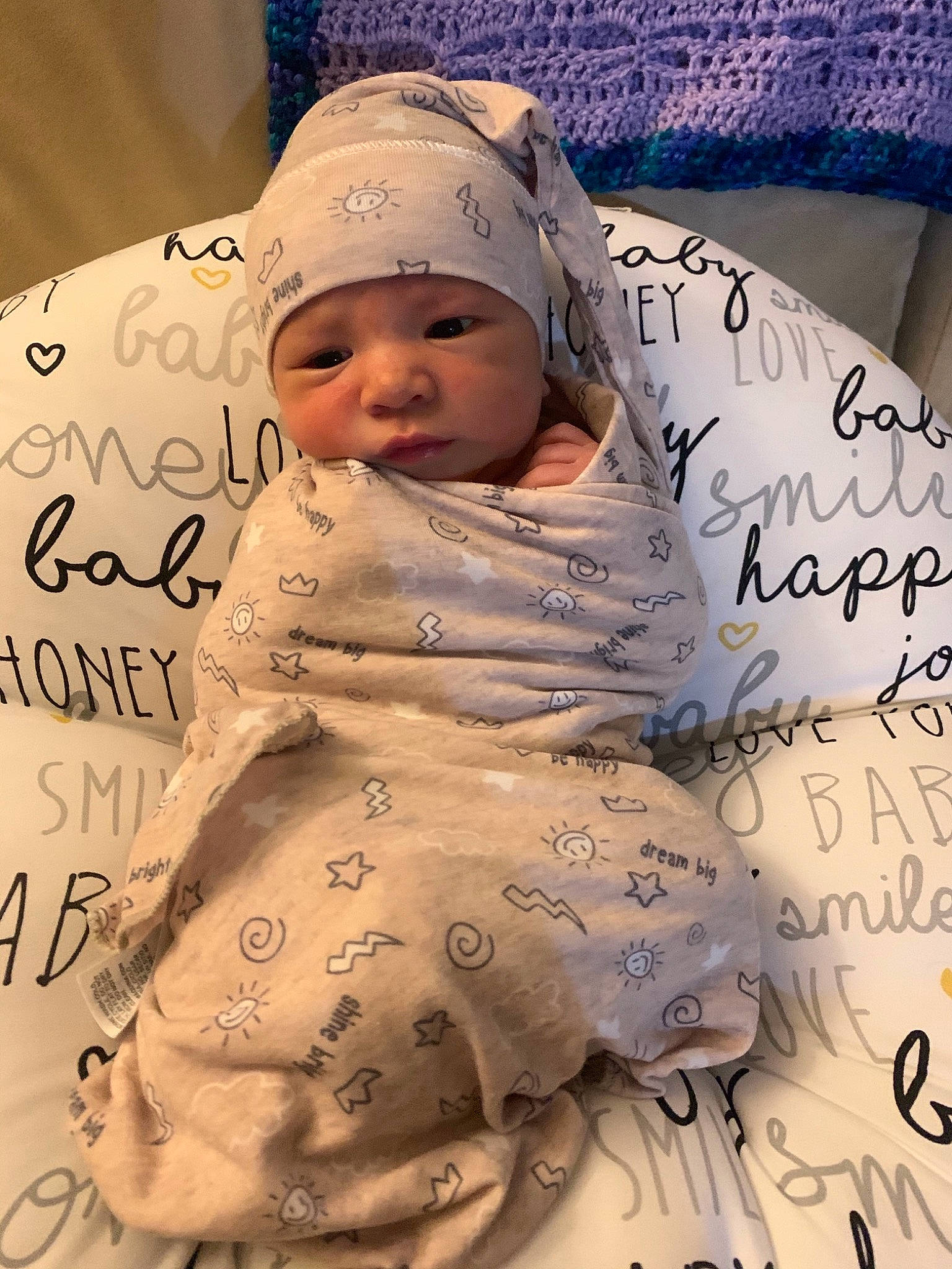 Kylan is registered to the contest to win money with this photo: baby, baby_sleeping, bedtime, cheek, child, headwear, person, smile, toddler