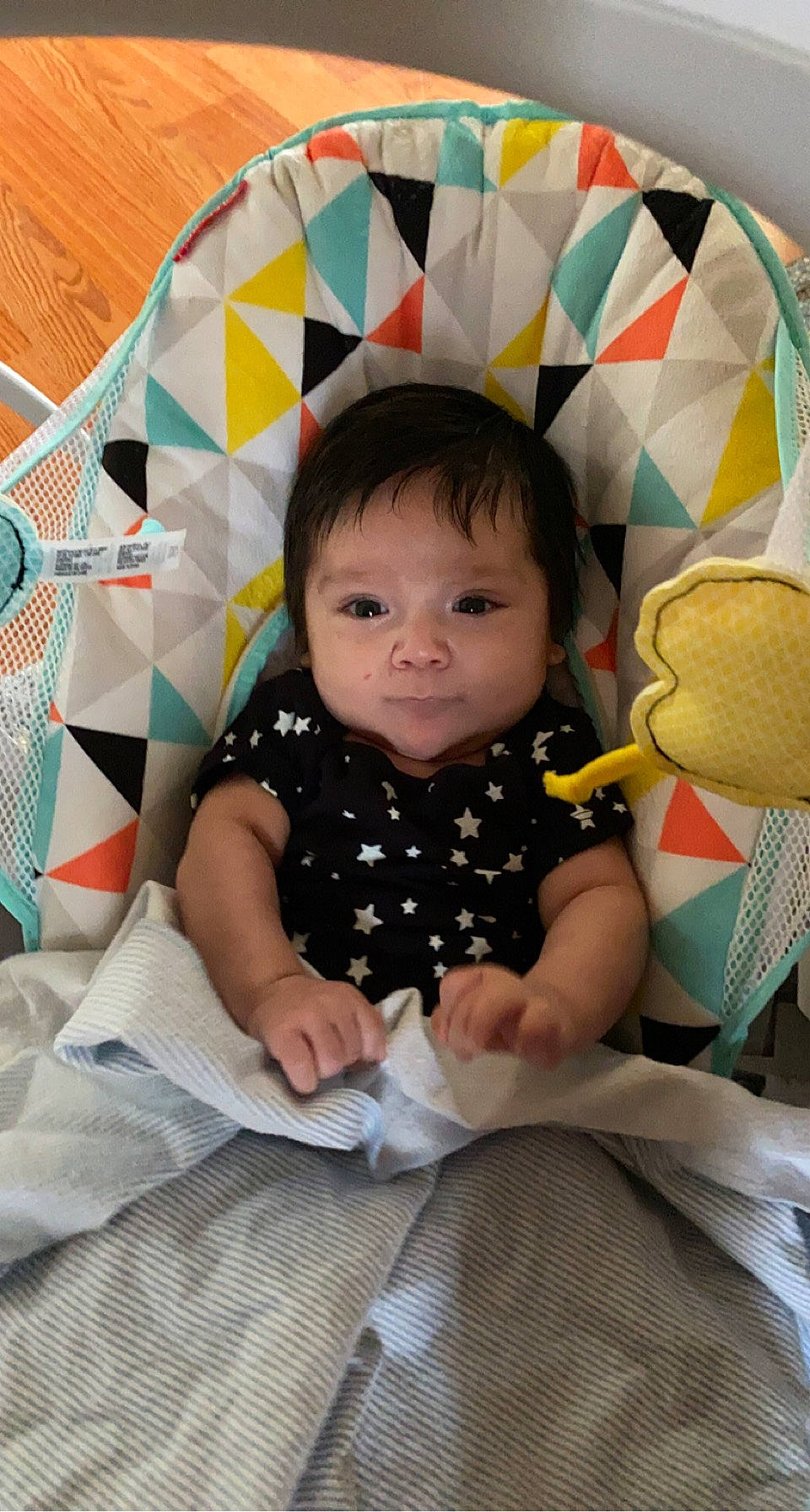 Isaiah joined the competition — help win amazing prizes! baby, baby_toddler_clothing, chair, cheek, child, comfort, face, hairstyle, happy, head, iris, linens, mammal, pattern, person, product, skin, sleeve, textile, toddler