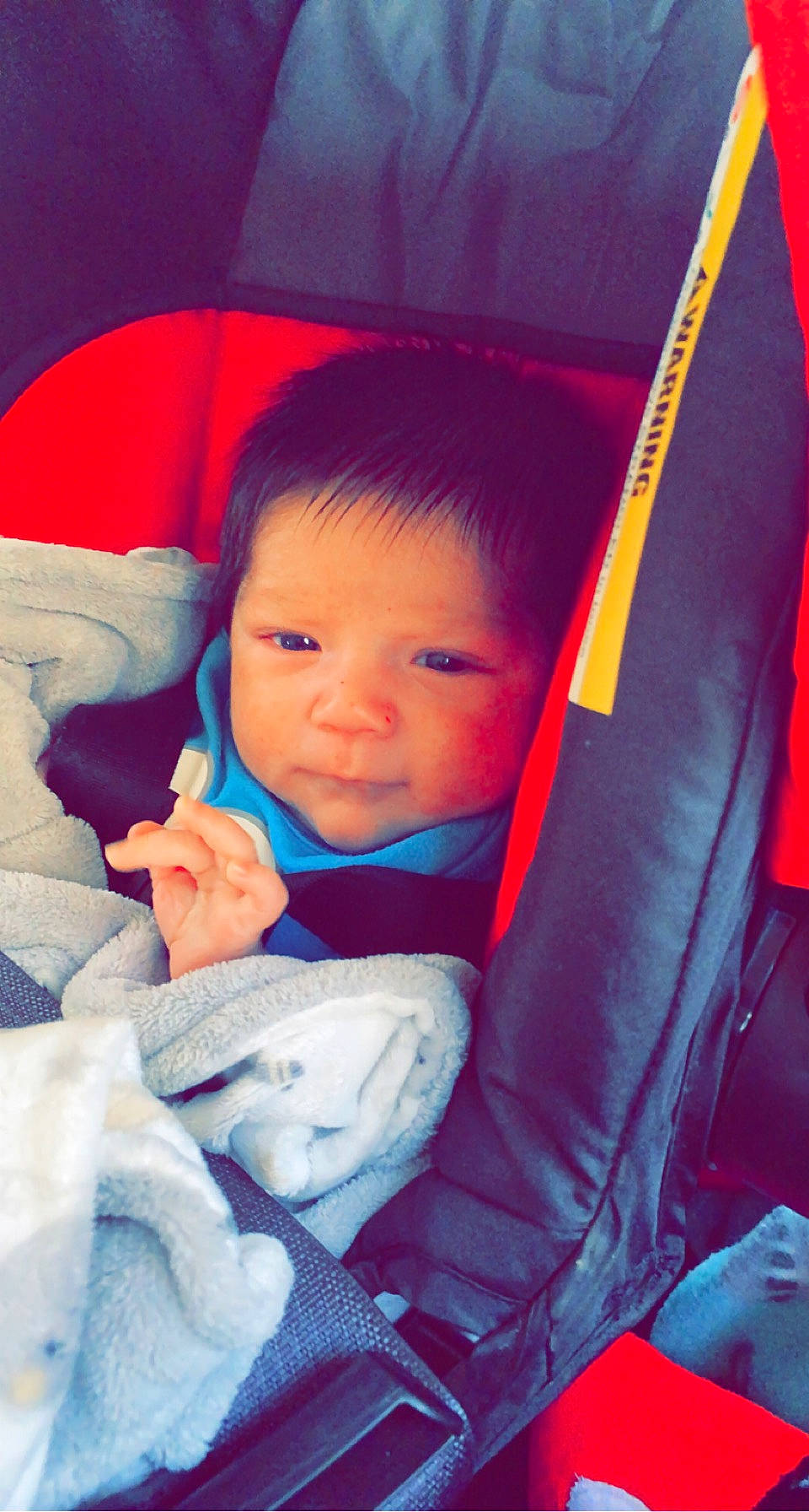 Isaiah joined the competition — help win amazing prizes! baby, baby_in_car_seat, baby_toddler_clothing, cheek, chin, comfort, cool, eyebrow, finger, hairstyle, happy, human, iris, lip, mouth, nose, organ, person, red, skin