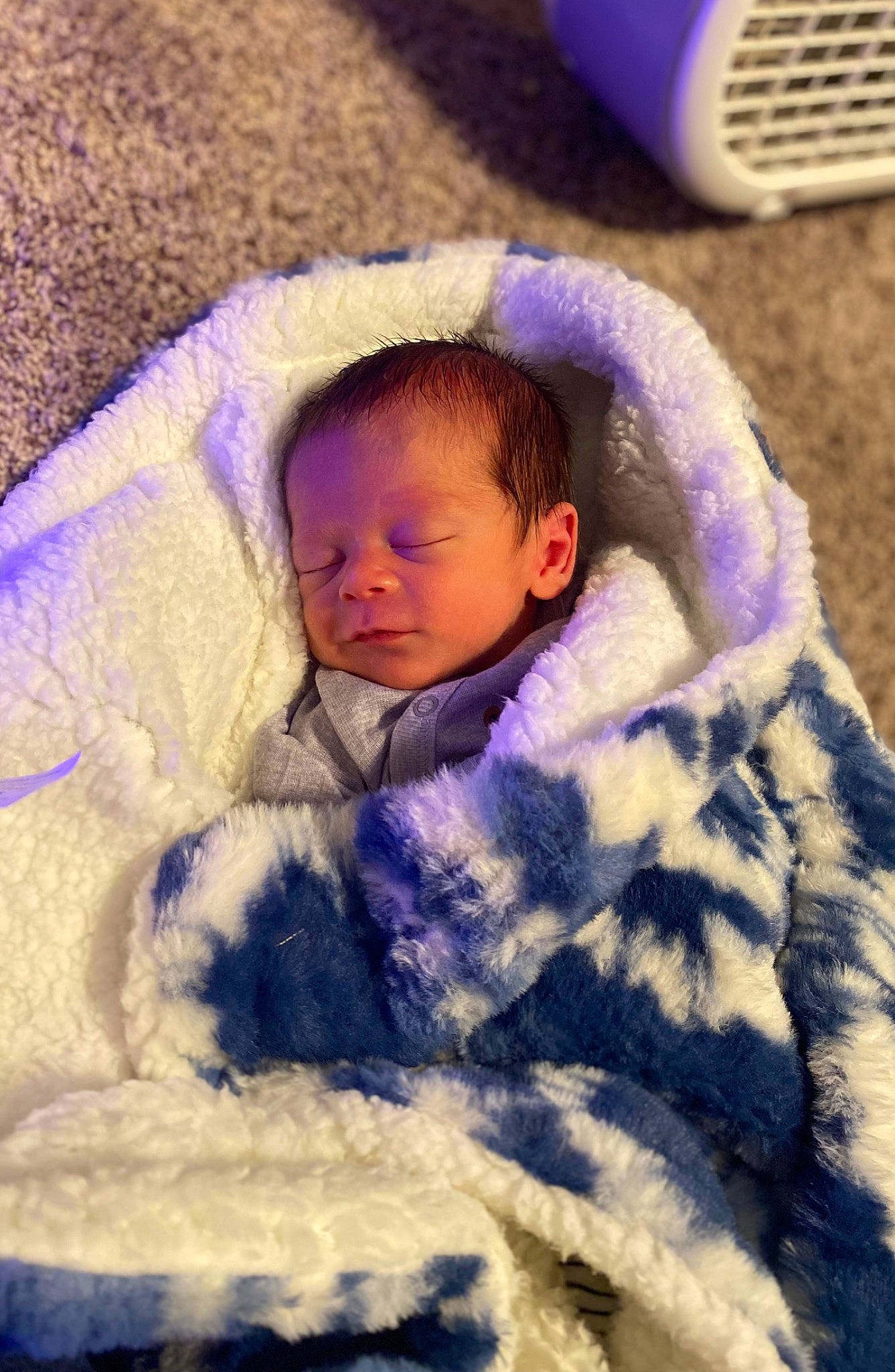 Atlas is registered to the contest to win money with this photo: baby, baby_sleeping, baby_toddler_clothing, bedtime, blue, child, comfort, eye, fun, fur, head, iris, linens, nap, person, purple, skin, textile, toddler, violet