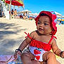 Kalycia participe au concours pour gagner de l'argent avec cette photo : baby, child, beach, sunhat, swimsuit, sand, palm_tree, umbrella, summer, sunny, outdoor, vacation, smiling, cute, infant, relaxation, holiday, people, blue_sky, tropical