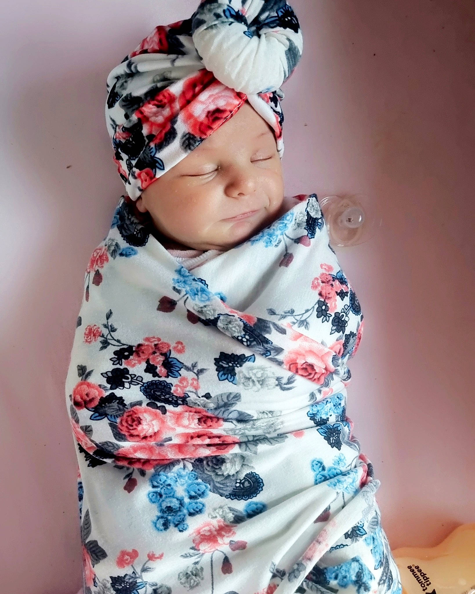 Tillie is registered to the contest to win money with this photo: baby, cap, cool, dress, electric_blue, fashion_accessory, fashion_design, headgear, lip, magenta, neck, pattern, peach, person, pink, shoulder, sleeve, t_shirt, toddler, vintage_clothing