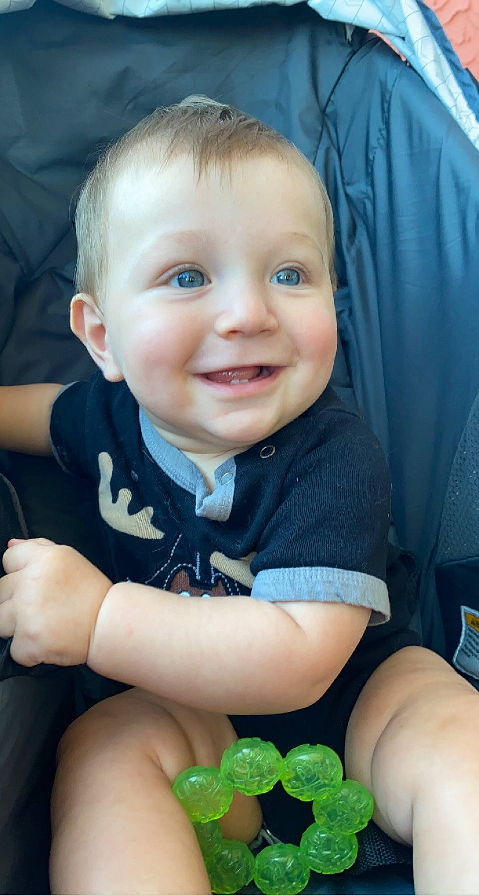 Jayson joined the competition — help win amazing prizes! arm, azure, baby_toddler_clothing, black, blue, cheek, finger, flash_photography, green, hairstyle, hand, human, joy, mammal, person, photograph, product, skin, sleeve, smile