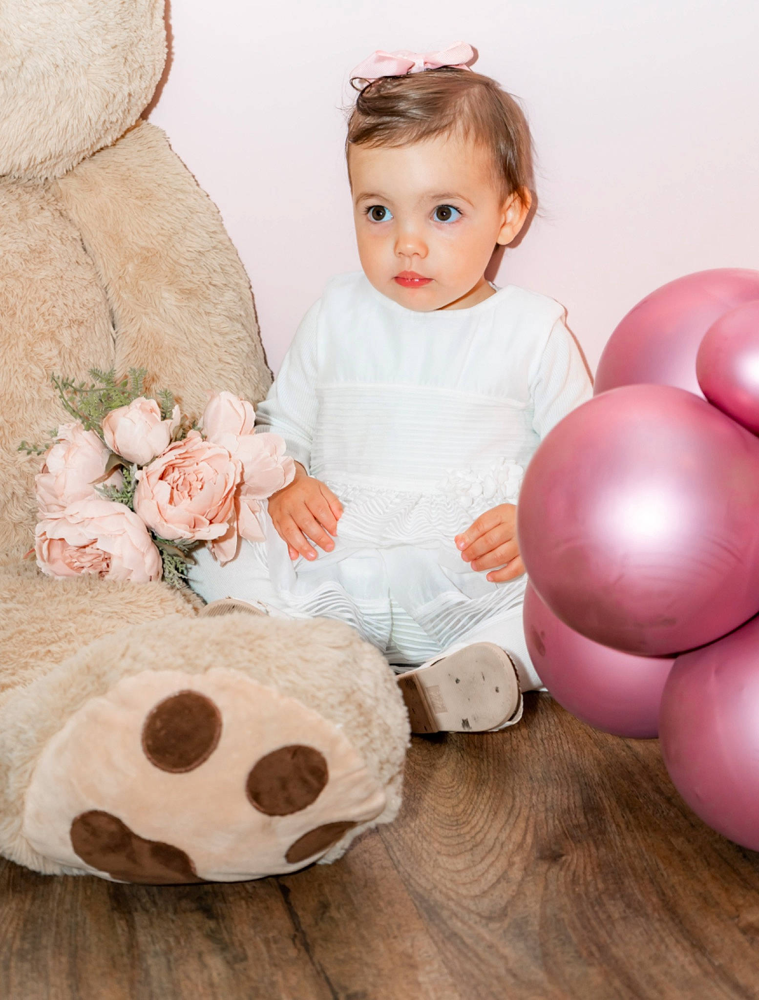 Eliza joined the competition — help win amazing prizes! arm, baby_toddler_clothing, child, comfort, dress, face, facial_expression, flower, hairstyle, happy, head, human_body, leg, person, petal, pink, plant, rose, skin, toddler