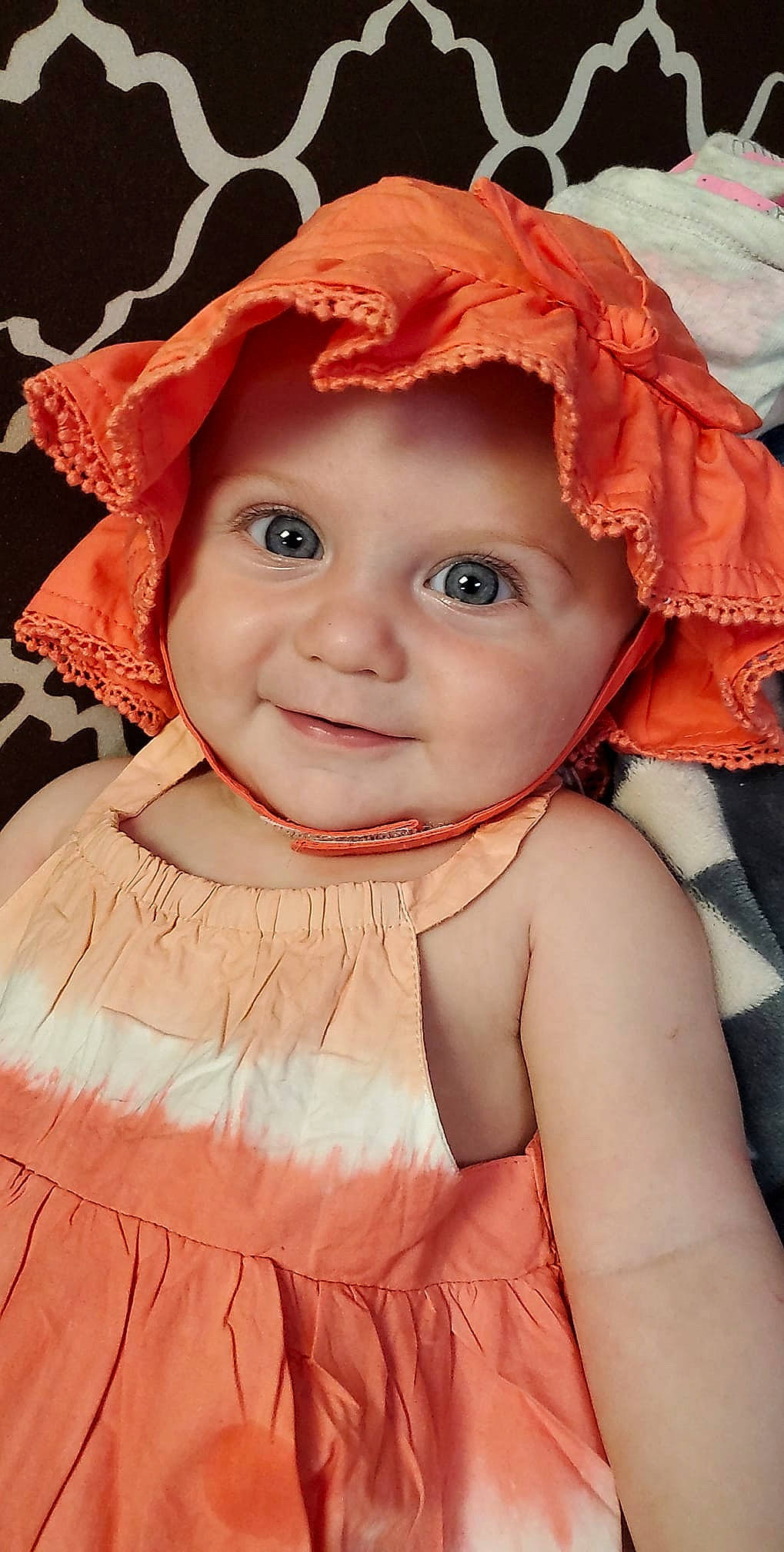 Aria Jane joined the competition — help win amazing prizes! baby_toddler_clothing, cap, cheek, chin, costume_hat, fun, happy, hat, headgear, headpiece, headwear, iris, joy, lip, outerwear, person, pink, red, skin, smile
