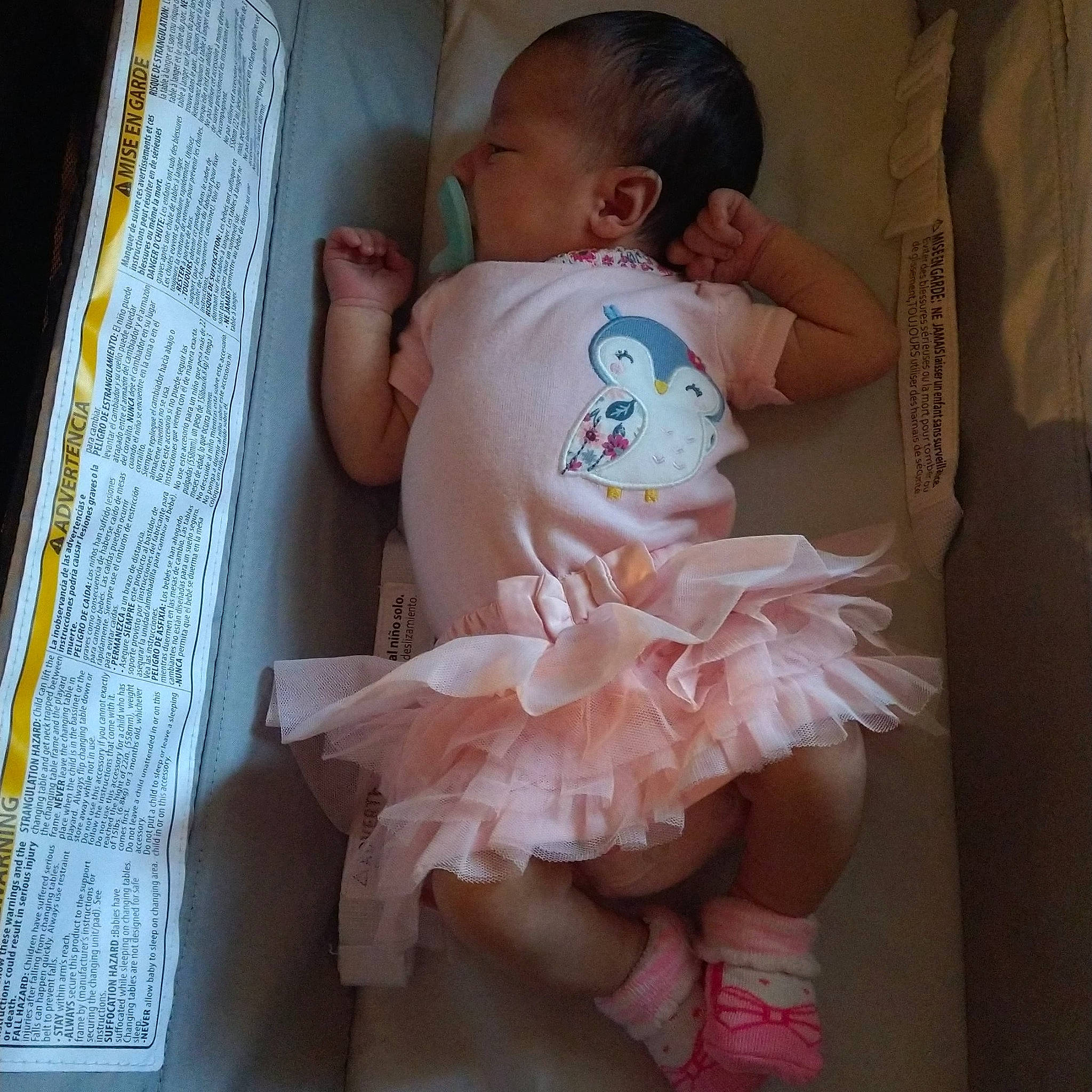 Megan joined the competition — help win amazing prizes! baby, baby_products, baby_toddler_clothing, child, comfort, embellishment, fashion_accessory, happy, linens, nail, pattern, peach, person, pink, room, ruffle, sitting, sleeve, toddler