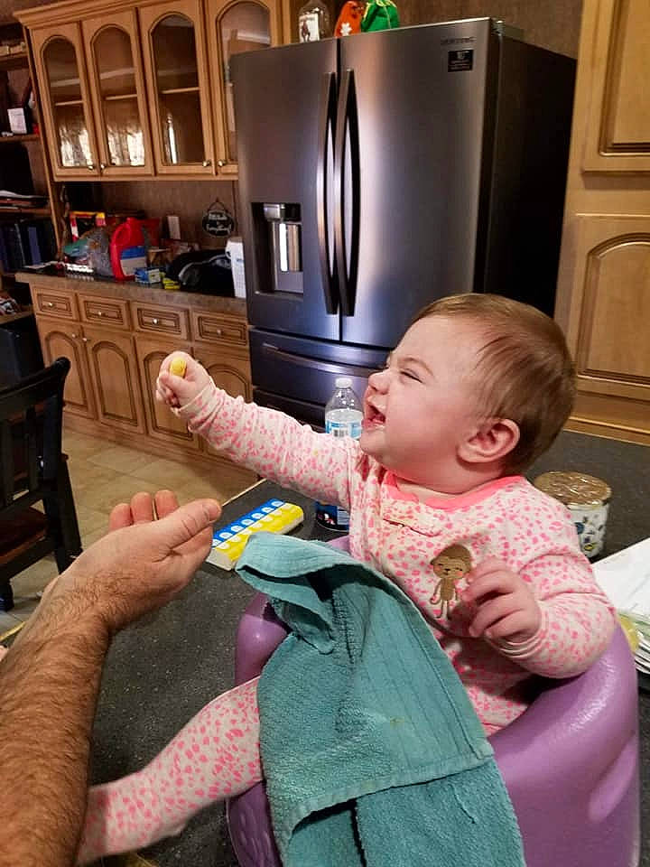 Kadence joined the competition — help win amazing prizes! baby, baby_products, baby_toddler_clothing, cabinetry, child, cooking, door, eating, fun, gesture, hand, home_appliance, kitchen, kitchen_appliance, machine, person, play, refrigerator, room, sitting