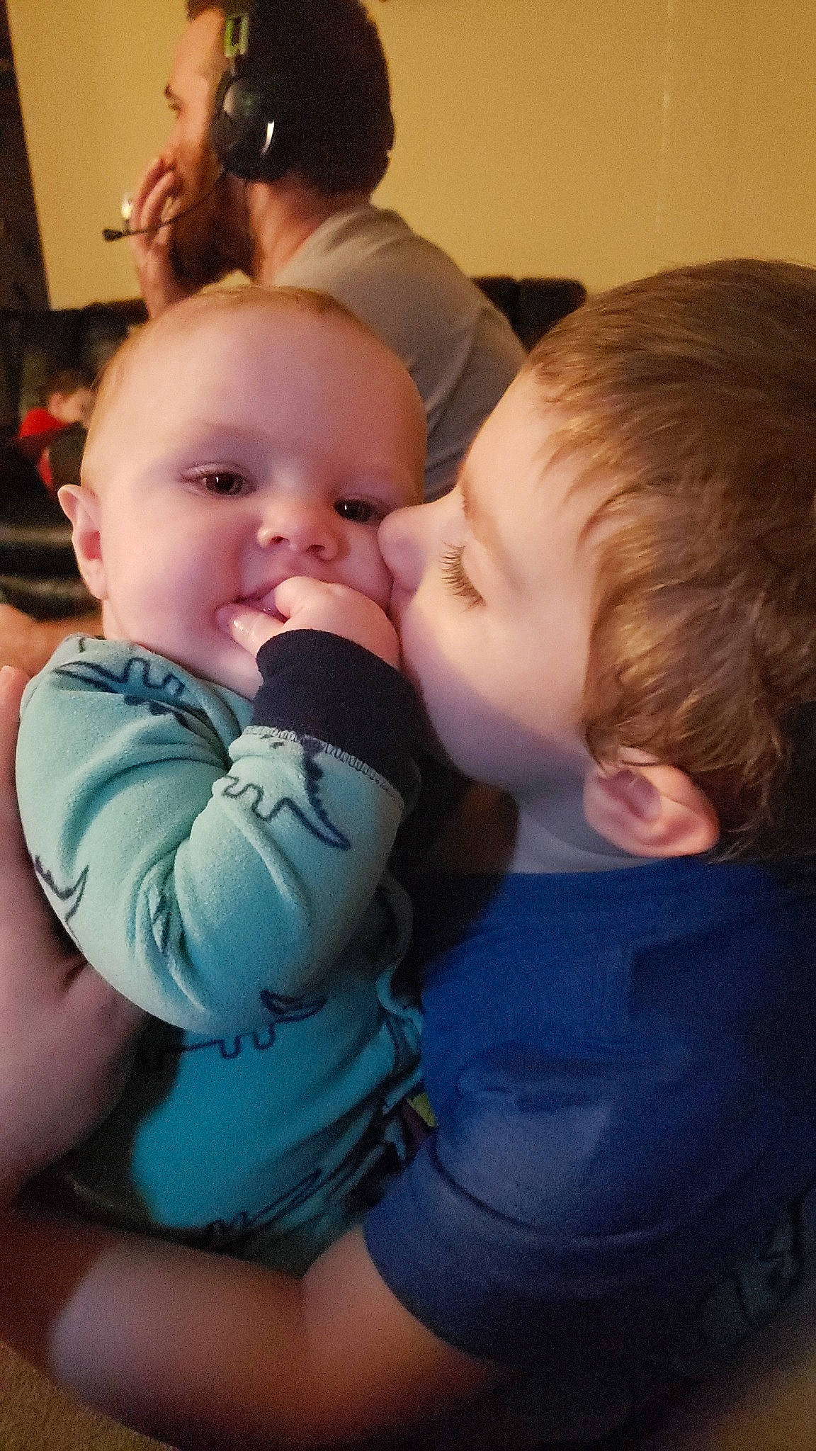 Kamdyn joined the competition — help win amazing prizes! baby, cheek, child, ear, eye, face, finger, fun, happy, hug, interaction, mother, mouth, nose, person, sibling, skin, smile, toddler