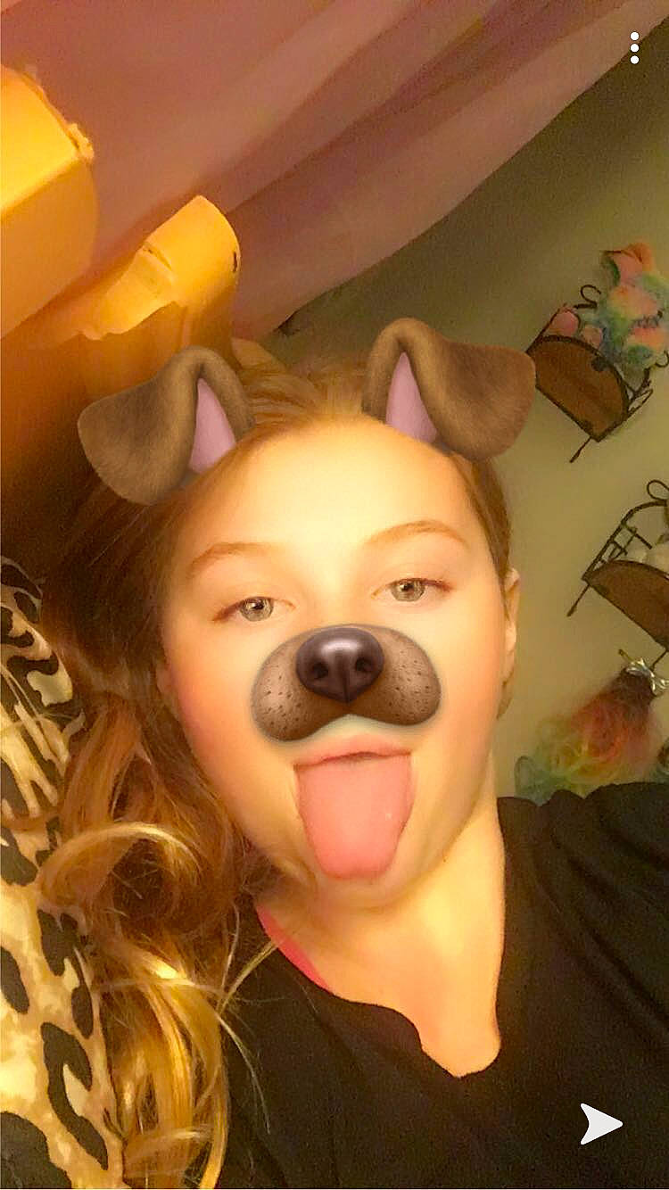 Jazmyn is registered to the contest to win money with this photo: canidae, cheek, companion_dog, dog_breed, ear, eye, face, fawn, head, jaw, mouth, neck, nose, organ, person, photography, selfie, snout