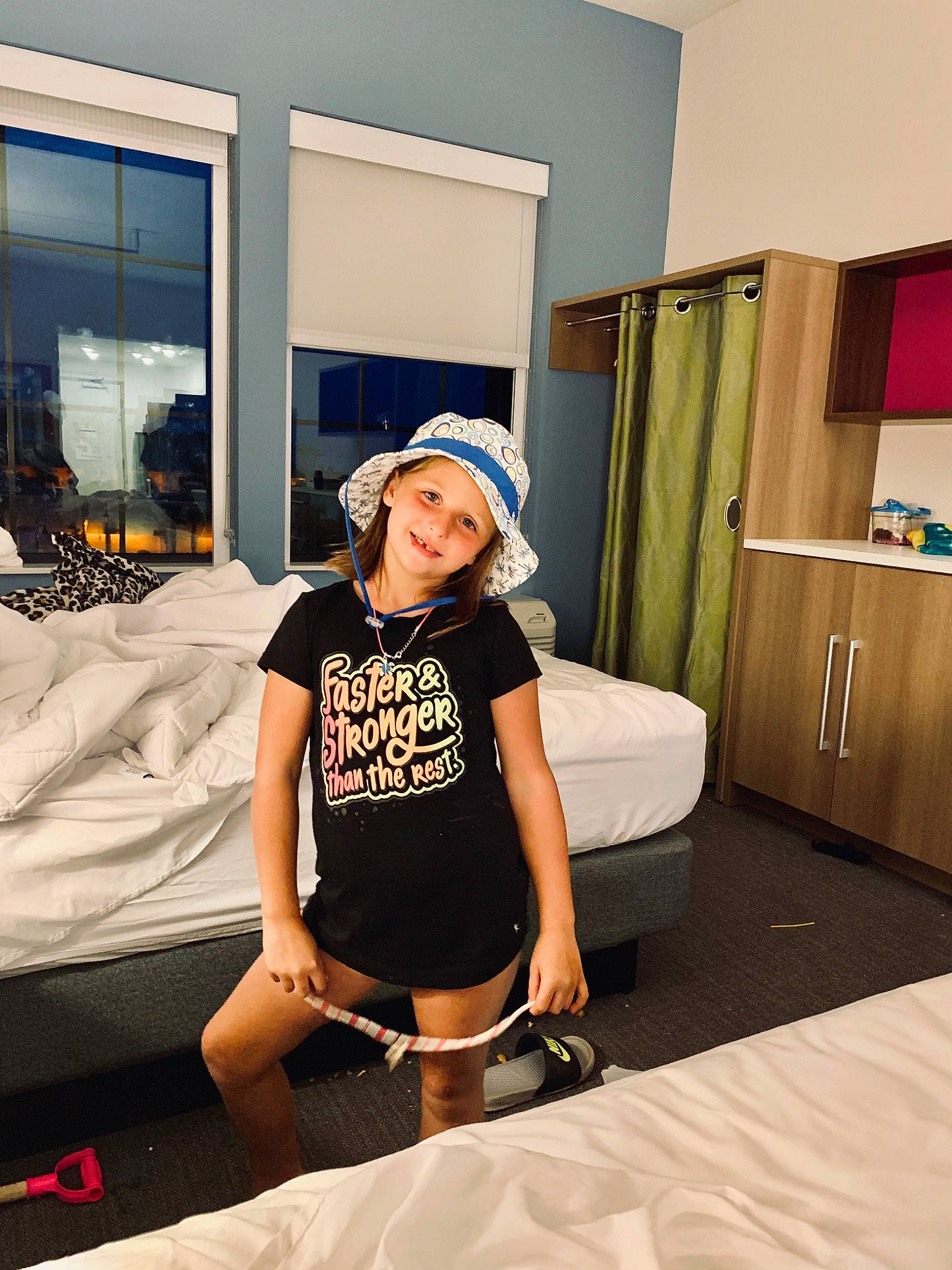 Paislee joined the competition — help win amazing prizes! furniture, headwear, joint, joy, knee, leg, person, room, shoulder, t_shirt, thigh, top