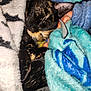 cat, tortoiseshell, sleeping, blanket, cozy, furry, animal, pet, resting, soft, comfort, warm, cute, indoor, closeup, fur, nap, relax, domestic, mammal