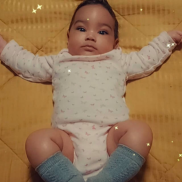 Alieé joined the competition — help win amazing prizes! baby, baby_toddler_clothing, cheek, chin, comfort, eye, face, finger, head, human_body, joint, knee, neck, person, pink, skin, sleeve, thigh, thumb, waist