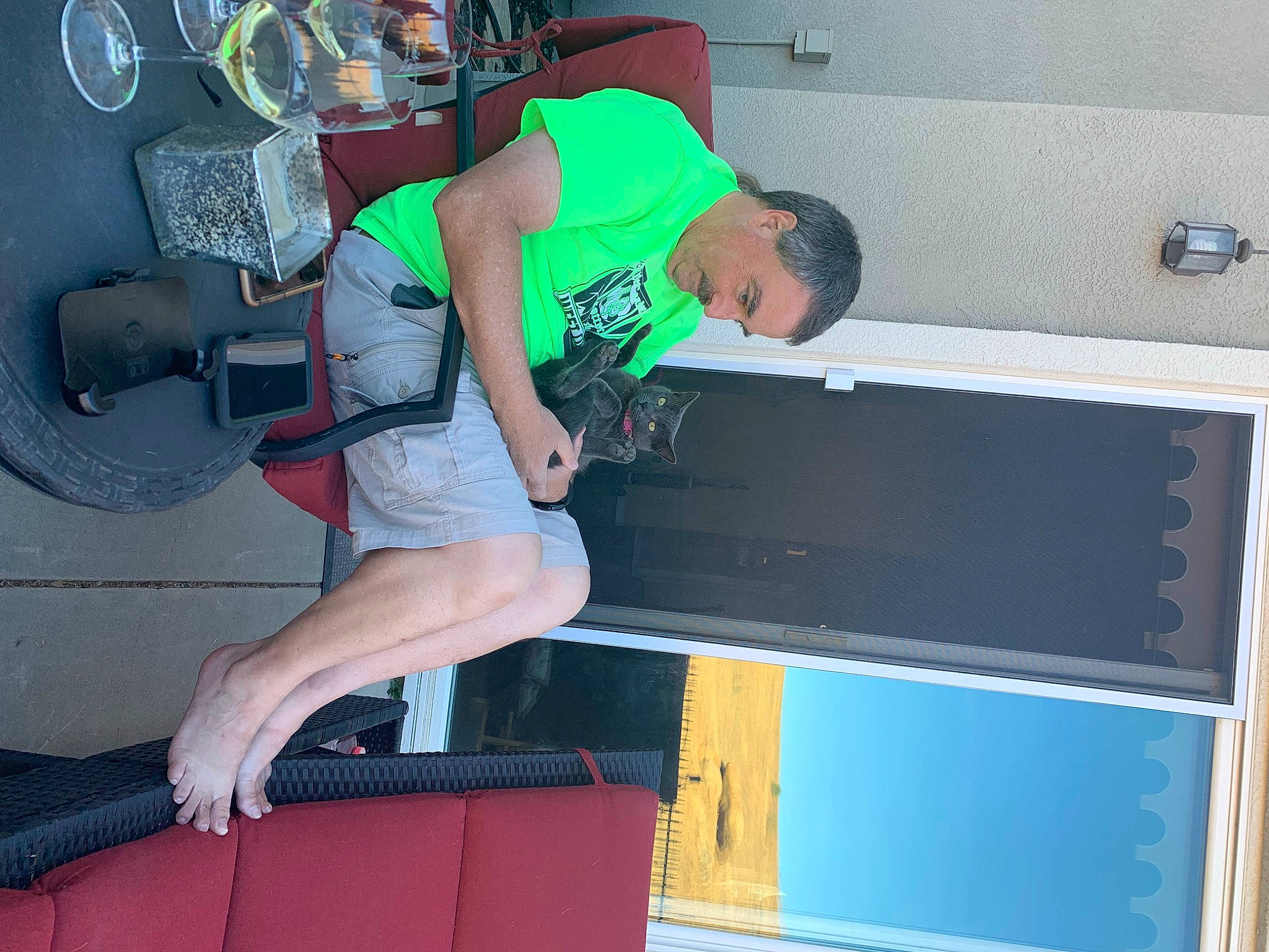 Charolette is registered to the contest to win money with this photo: arm, automotive_tire, bicycle_wheel, elbow, fun, gas, hat, human_leg, knee, leg, leisure, machine, recreation, shorts, sportswear, t_shirt, thigh, tire, wheel, wrist