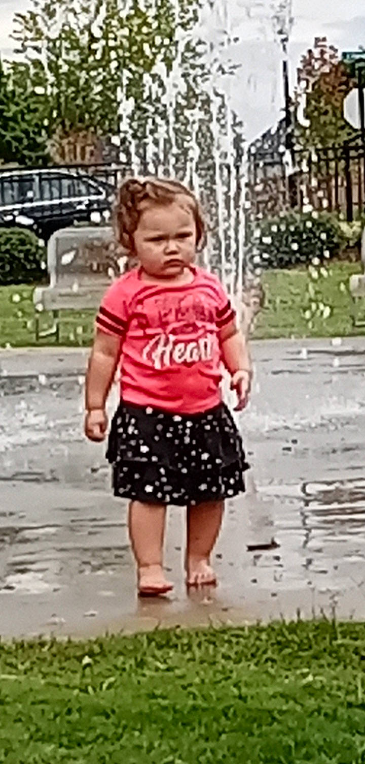 Lydia joined the competition — help win amazing prizes! baby_toddler_clothing, botany, child, fun, gesture, grass, happy, leisure, magenta, pattern, people_in_nature, person, photograph, plant, sleeve, snapshot, summer, t_shirt, toddler, waist