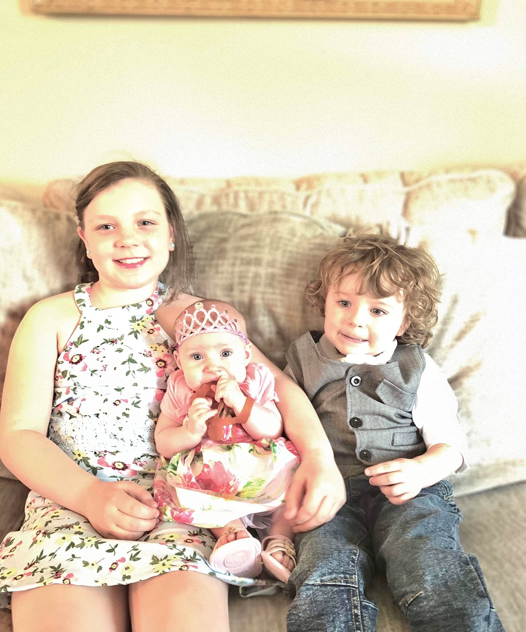 Dom is registered to the contest to win money with this photo: child, clothing, comfort, couch, eye, face, flash_photography, fun, hair, happy, head, headwear, human_body, joy, person, photograph, picture_frame, skin, smile, snapshot