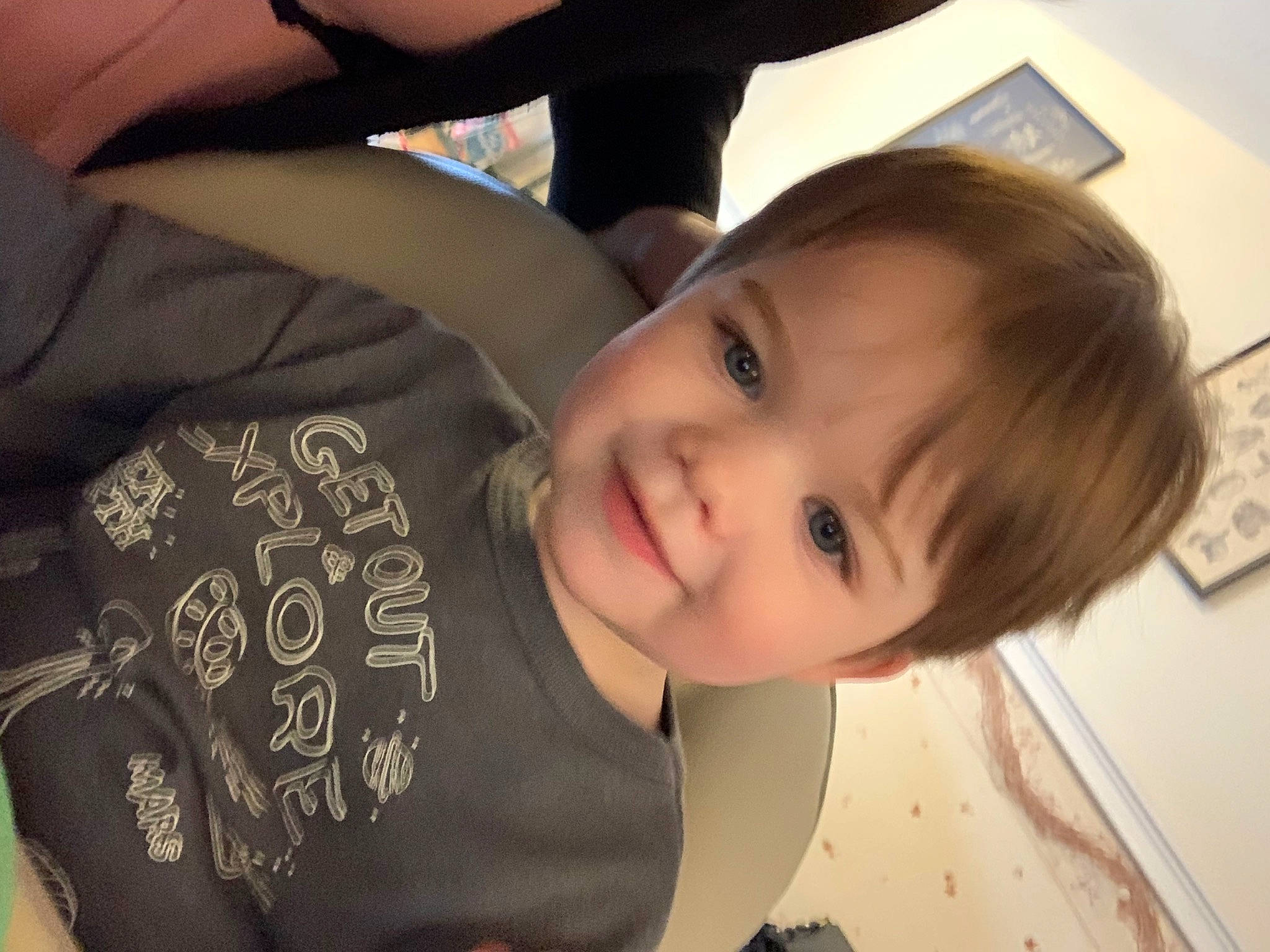 Wyatt is registered to the contest to win money with this photo: arm, cheek, chin, ear, eye, eyebrow, facial_expression, forehead, gesture, hand, happy, head, joy, lip, mouth, neck, nose, organ, person, skin