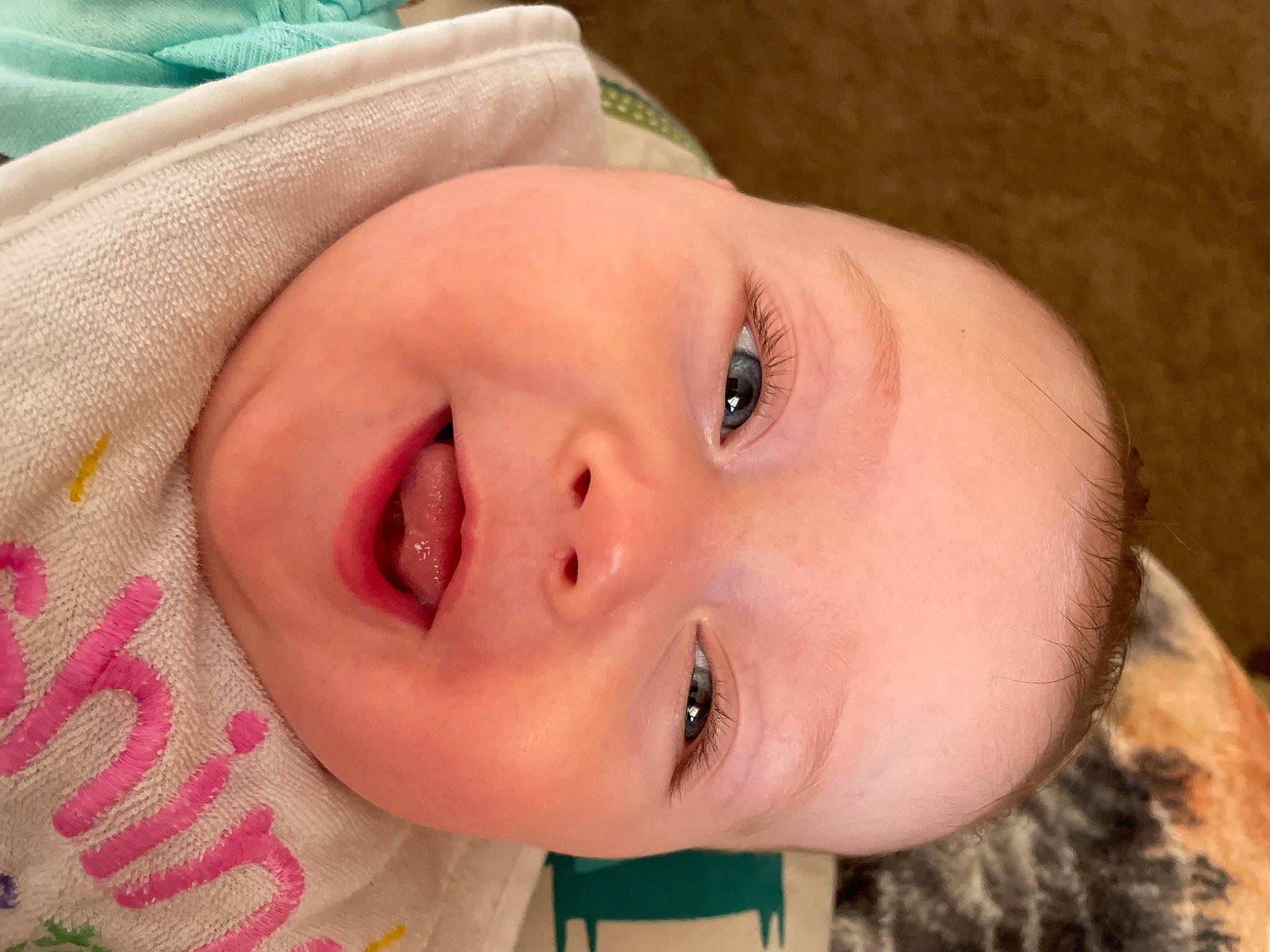 Ellen is registered to the contest to win money with this photo: baby, beauty, cheek, child, chin, close_up, ear, eye, eyebrow, eyelash, forehead, happy, iris, lip, mouth, nose, person, skin, smile, throat