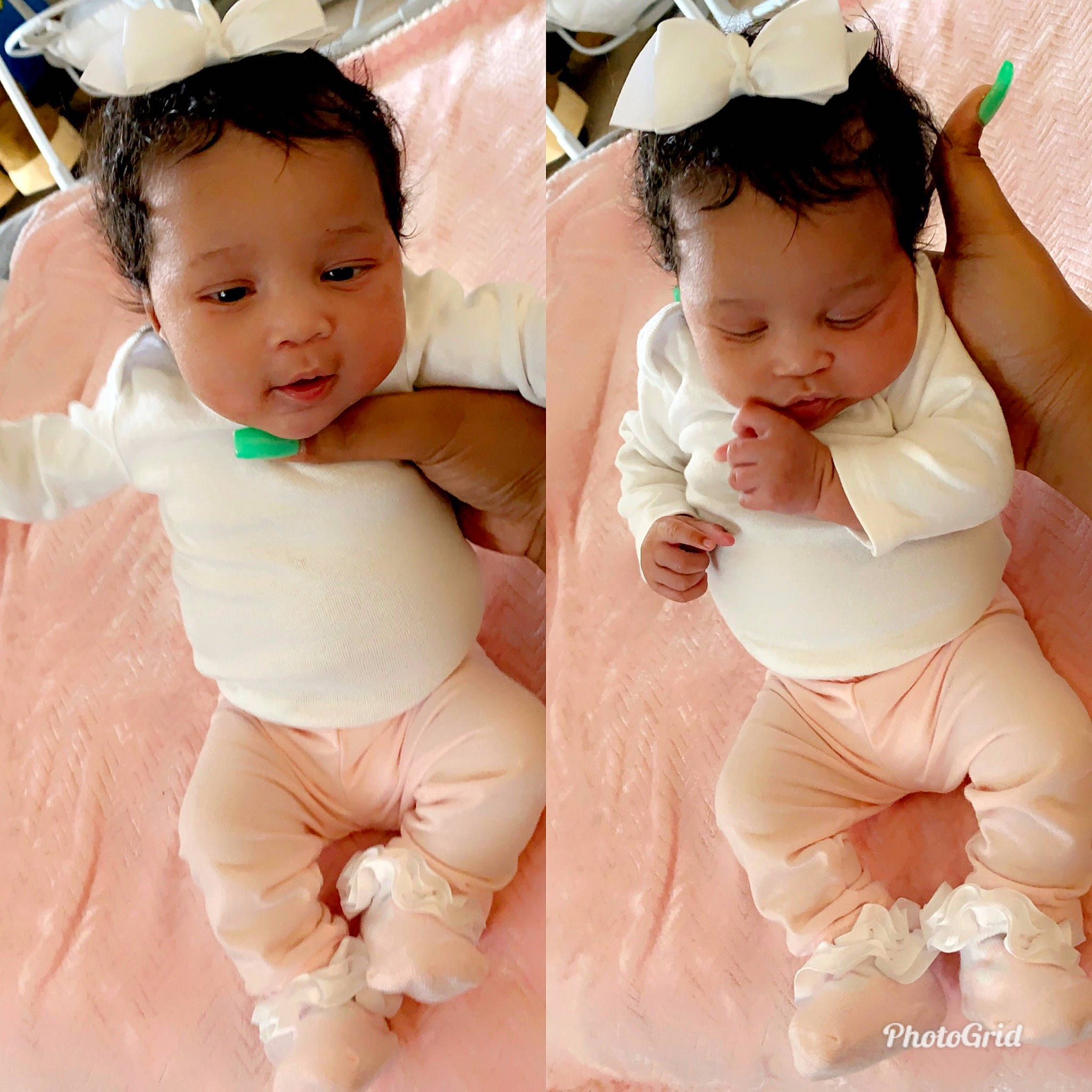 Blaise joined the competition — help win amazing prizes! baby, baby_toddler_clothing, cheek, eye, eyelash, face, finger, gesture, hand, happy, head, headgear, neck, person, pink, product, skin, sleeve, textile, toddler