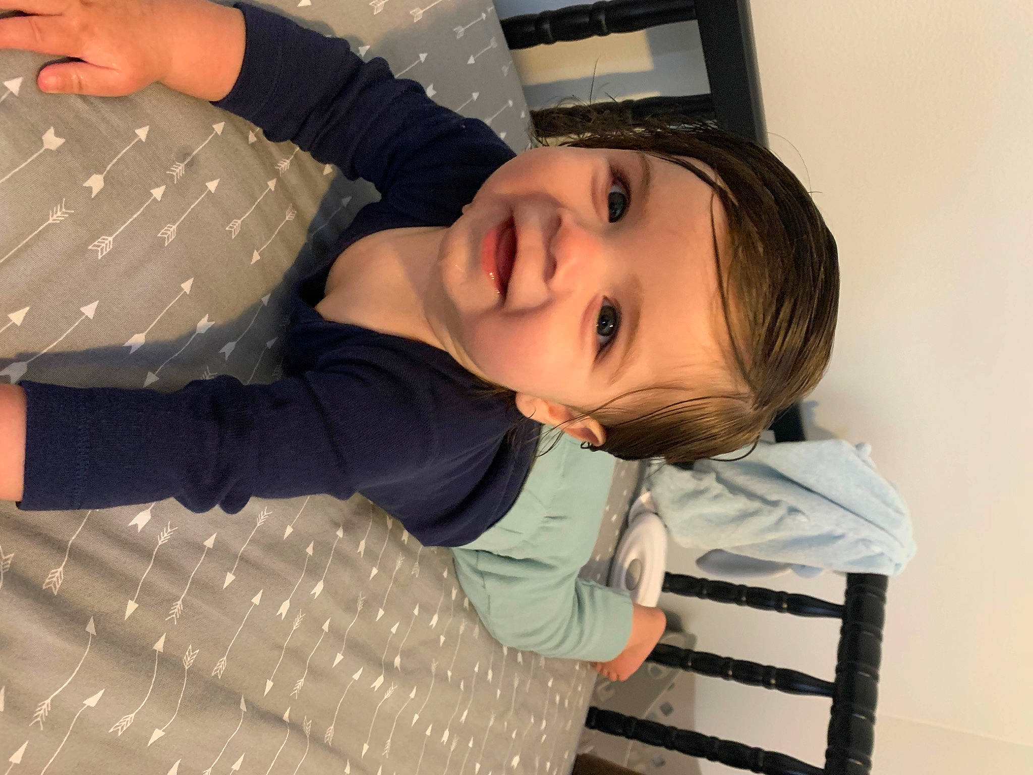 Wren joined the competition — help win amazing prizes! arm, baby_toddler_clothing, child, comfort, elbow, eyelash, finger, fun, gesture, hand, happy, joy, pattern, person, plaid, room, sitting, sleeve, smile, toddler