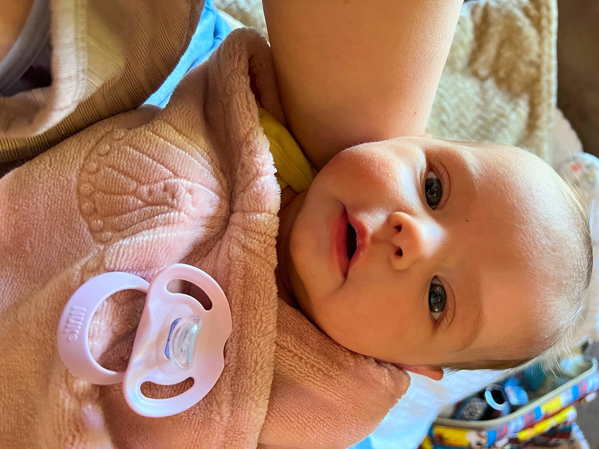 Oaklee joined the competition — help win amazing prizes! baby, baby_products, baby_sleeping, baby_toddler_clothing, cheek, child, comfort, couch, drinkware, eyelash, happy, headgear, linens, lip, nail, nose, person, room, skin, textile