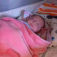 Tina joined the competition — help win amazing prizes! baby, sleeping, blanket, pink, crib, bedding, pillow, infant, face, child, resting, cozy, soft, cute, peaceful, wrapped, bedroom, nursery, newborn, comfort