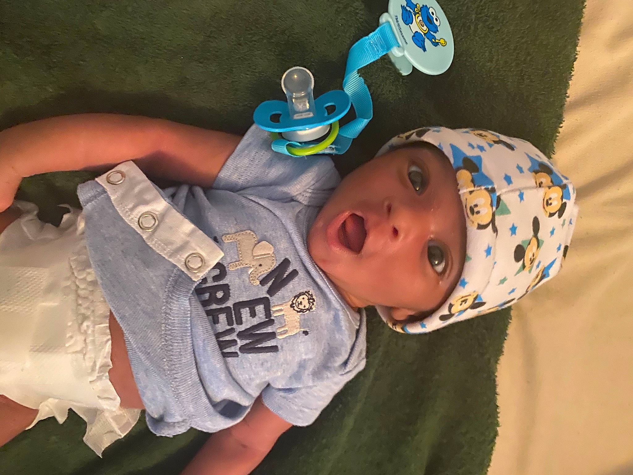 Teon joined the competition — help win amazing prizes! baby, baby_products, baby_toddler_clothing, child, comfort, cool, elbow, eye, facial_expression, fun, happy, headgear, headwear, linens, mouth, person, personal_protective_equipment, skin, sleeve, surprise
