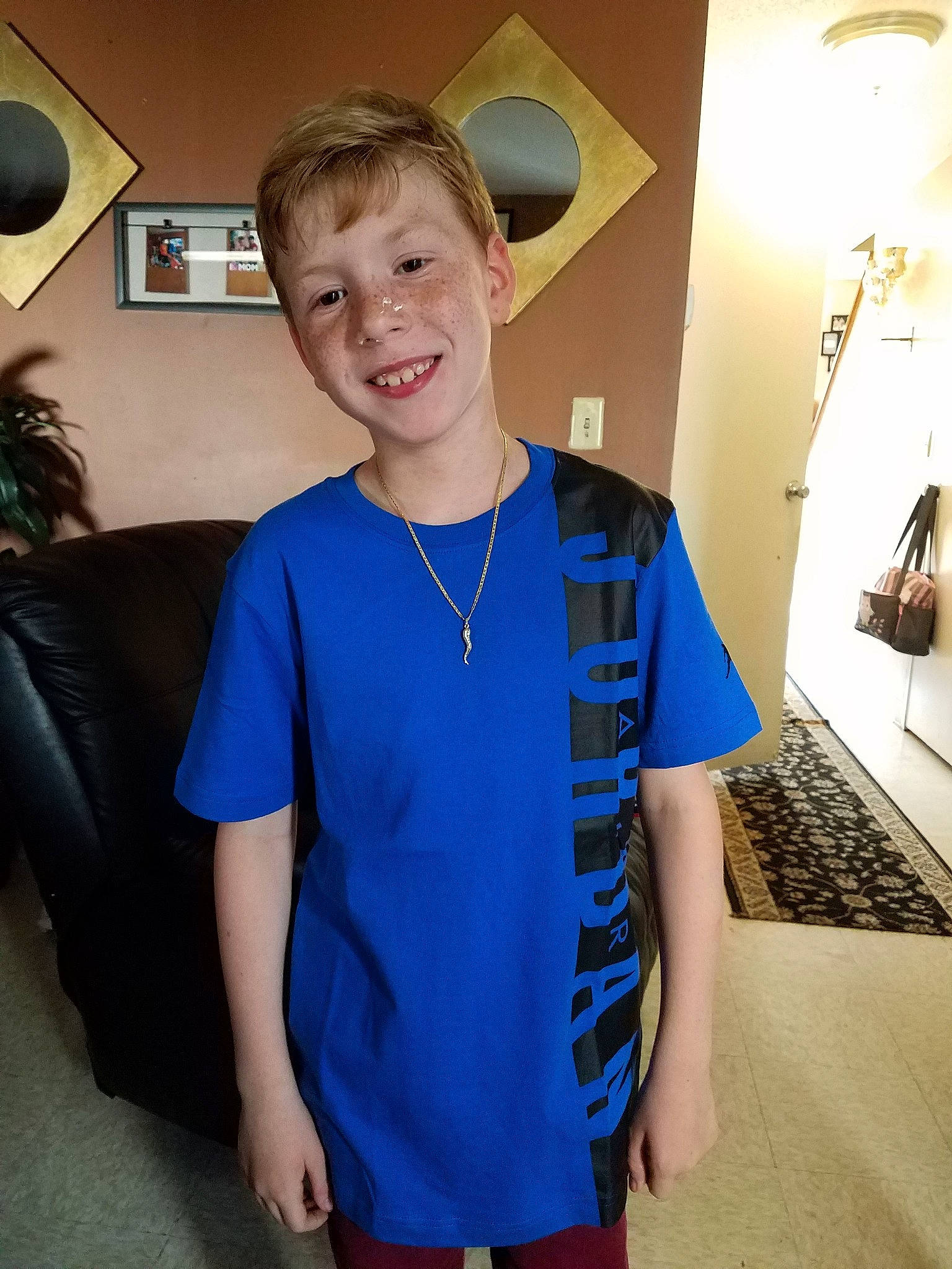 Charlie joined the competition — help win amazing prizes! blue, clothing, dress, electric_blue, joy, neck, person, shoulder, sleeve, smile, t_shirt, uniform