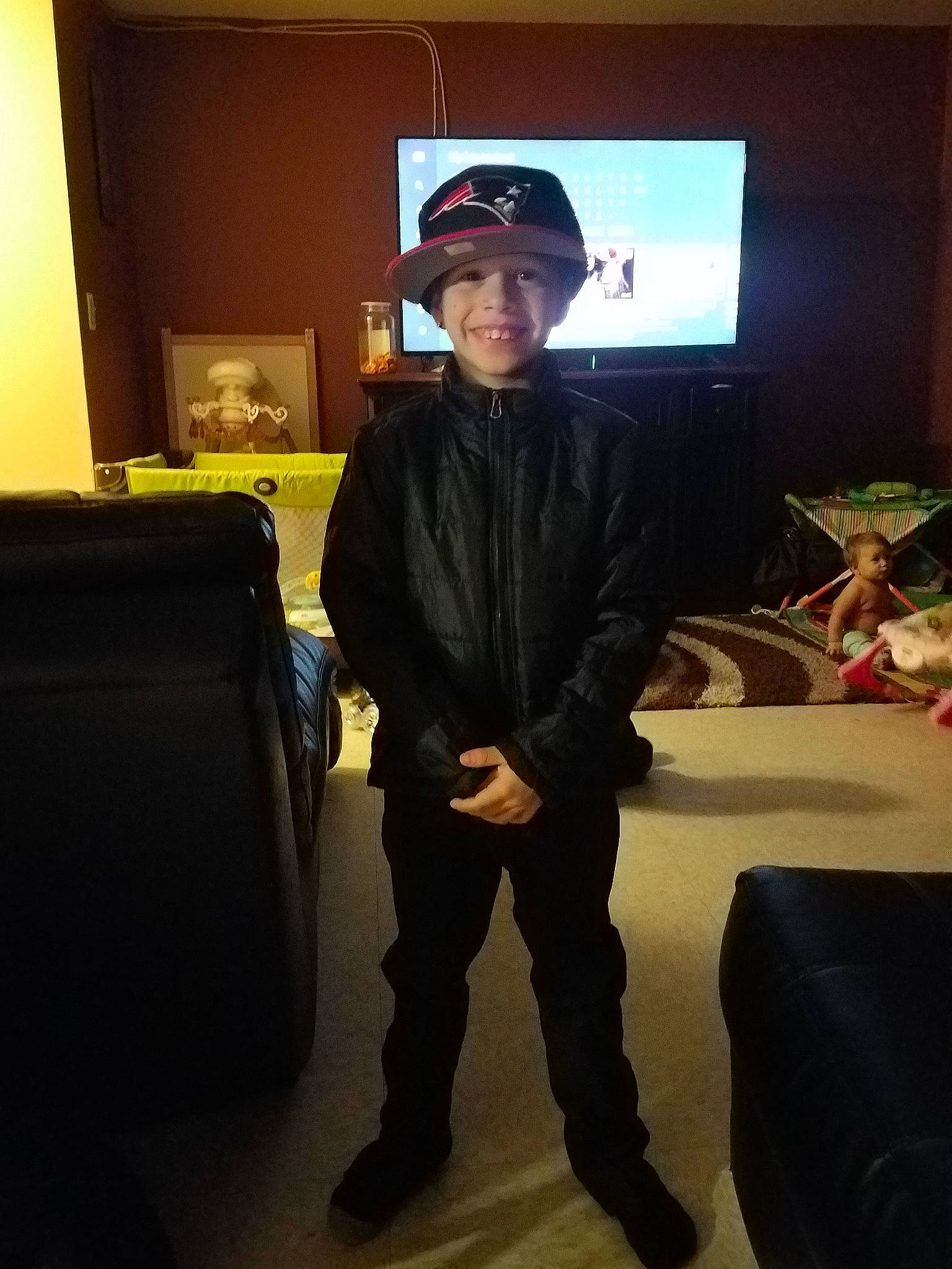 Joey is registered to the contest to win money with this photo: footwear, gentleman, headgear, jacket, joy, leather, leather_jacket, outerwear, person, photography, selfie, shoe, standing, suit