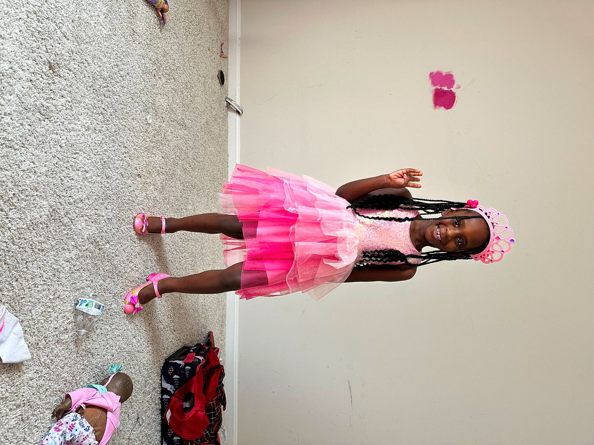 Elena is registered to the contest to win money with this photo: boot, carmine, concrete, fun, human_leg, joy, knee, magenta, person, pink, room, thigh, visual_arts, window