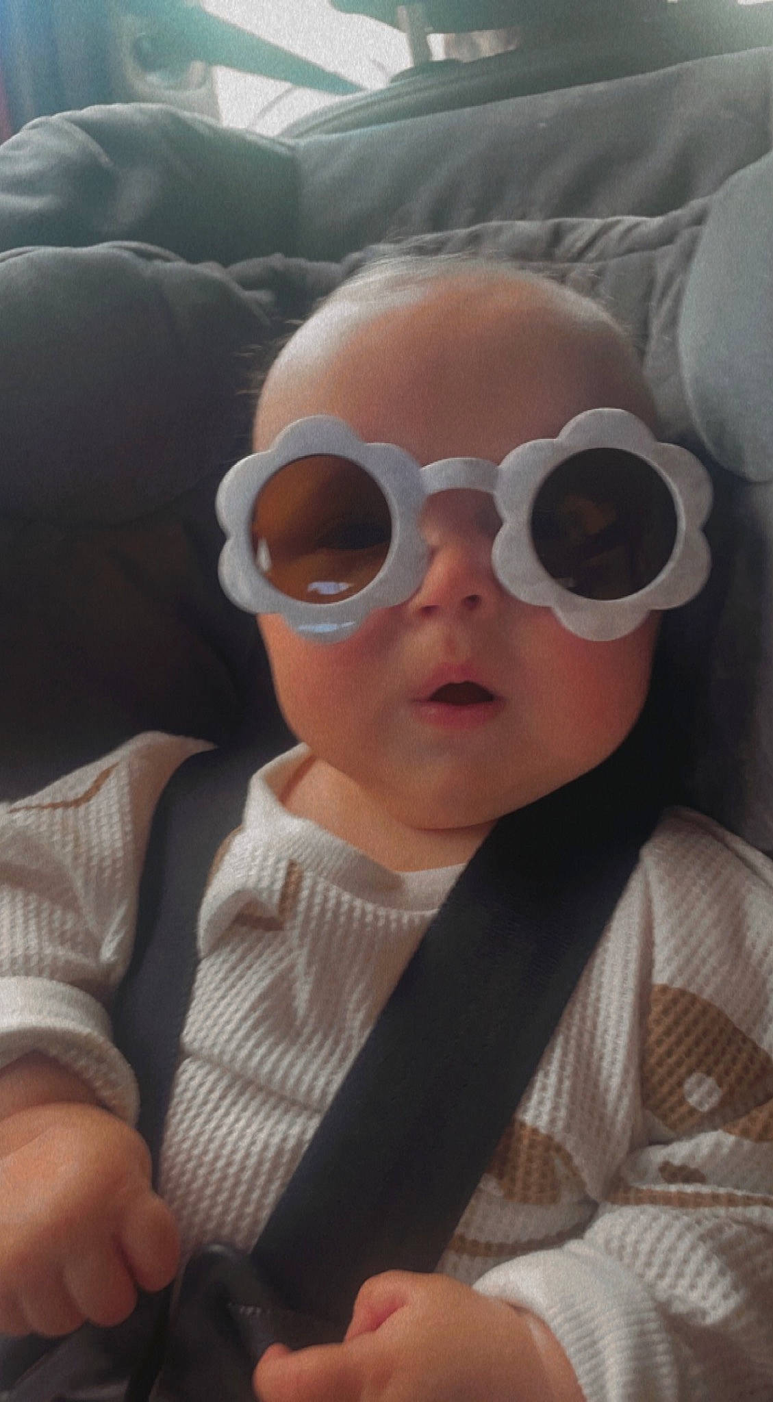 Everly joined the competition — help win amazing prizes! baby, baby_toddler_clothing, cheek, chin, ear, eye, eyebrow, eyewear, face, glasses, goggles, iris, lip, mouth, nose, outerwear, person, skin, sleeve, sunglasses