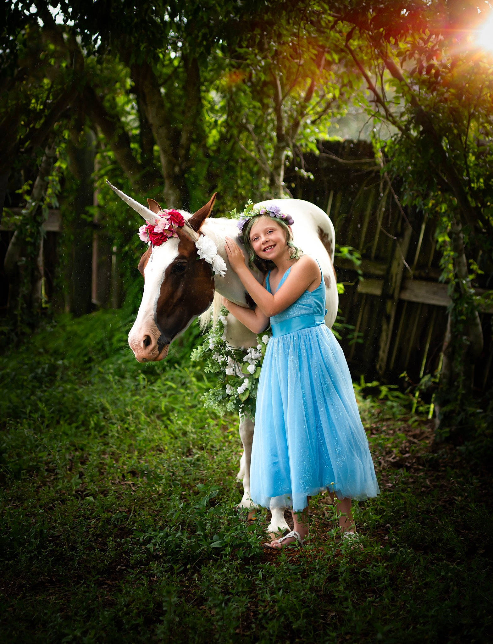 Peighton joined the competition — help win amazing prizes! dress, fawn, flash_photography, forest, formal_wear, fun, gesture, grass, grassland, happy, headwear, horse, joy, landscape, lawn, leaf, light, long_hair, meadow, people_in_nature